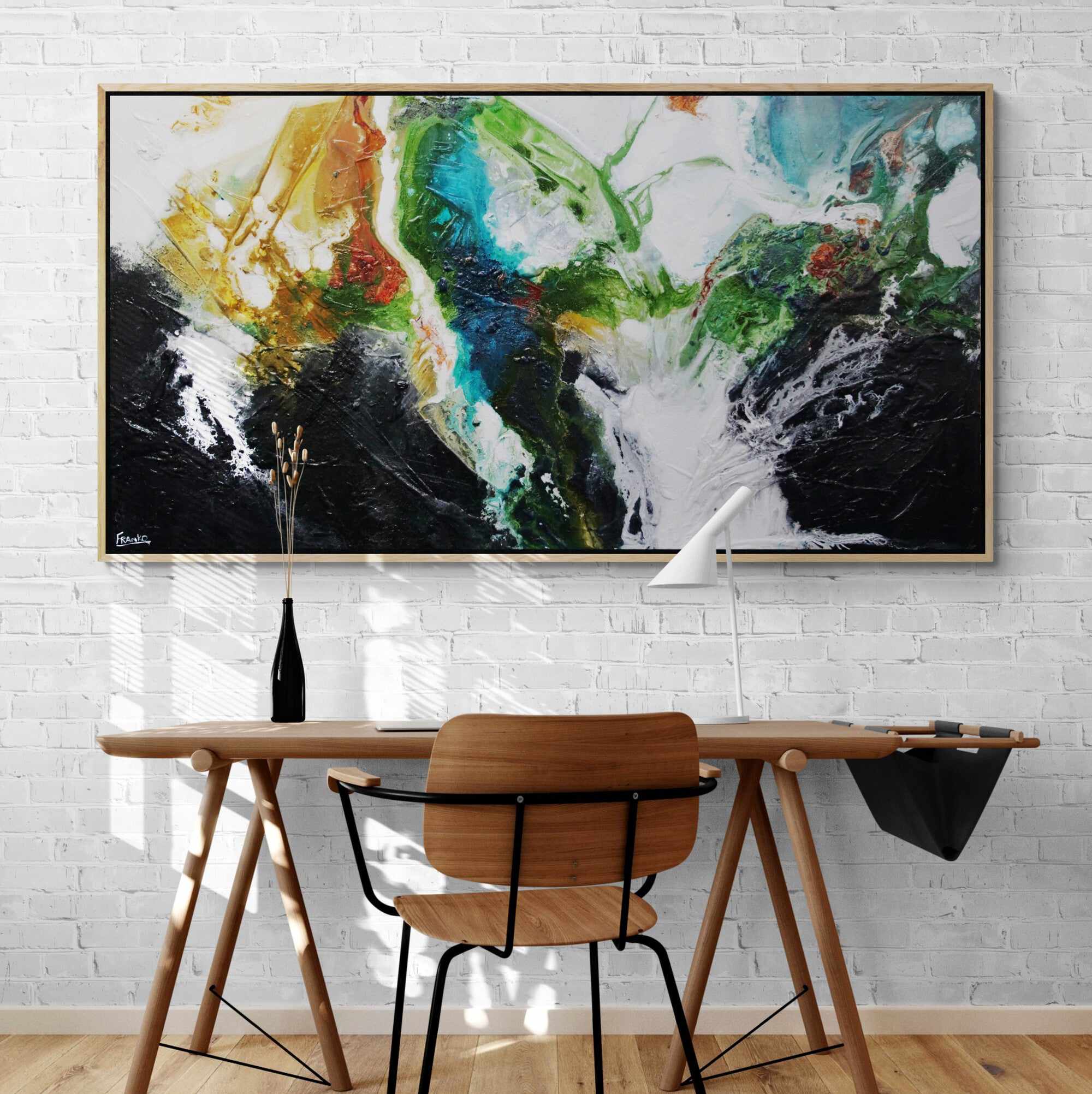 Seeded Potion 190cm x 100cm Green Black Textured Abstract Painting (SOLD)-Abstract-[Franko_Artist]-[Australian_artist]-[Gold_Coast]-[Brisbane]-[modern]-[contemporary]-[original]-[Large_artwork]-[The_Block]-[Dream_Homes]-[ideas]-[Grand_Designs]-[Art_Lover]-Franklin Art Studio