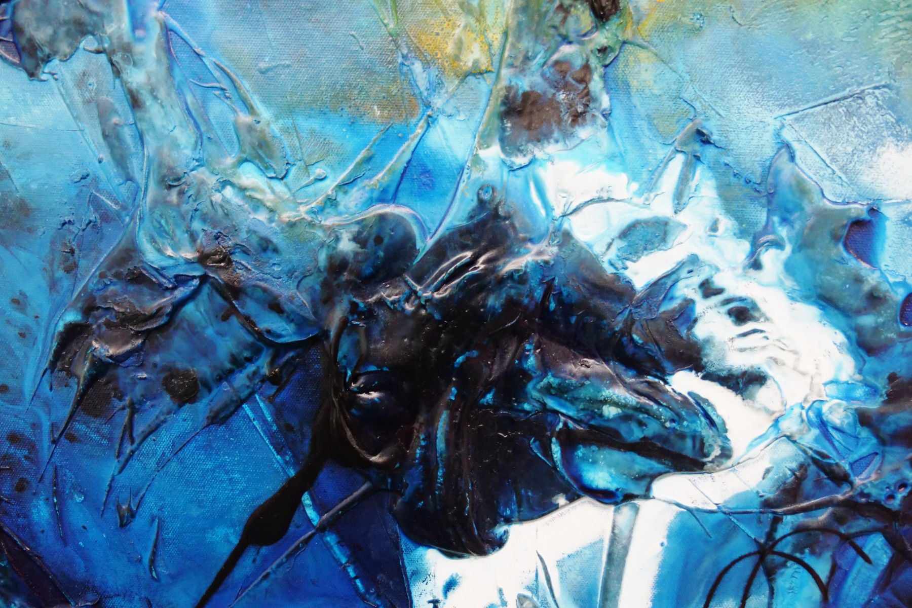 Serenade Beach 140cm x 100cm Blue Sienna Textured Abstract Painting (SOLD)