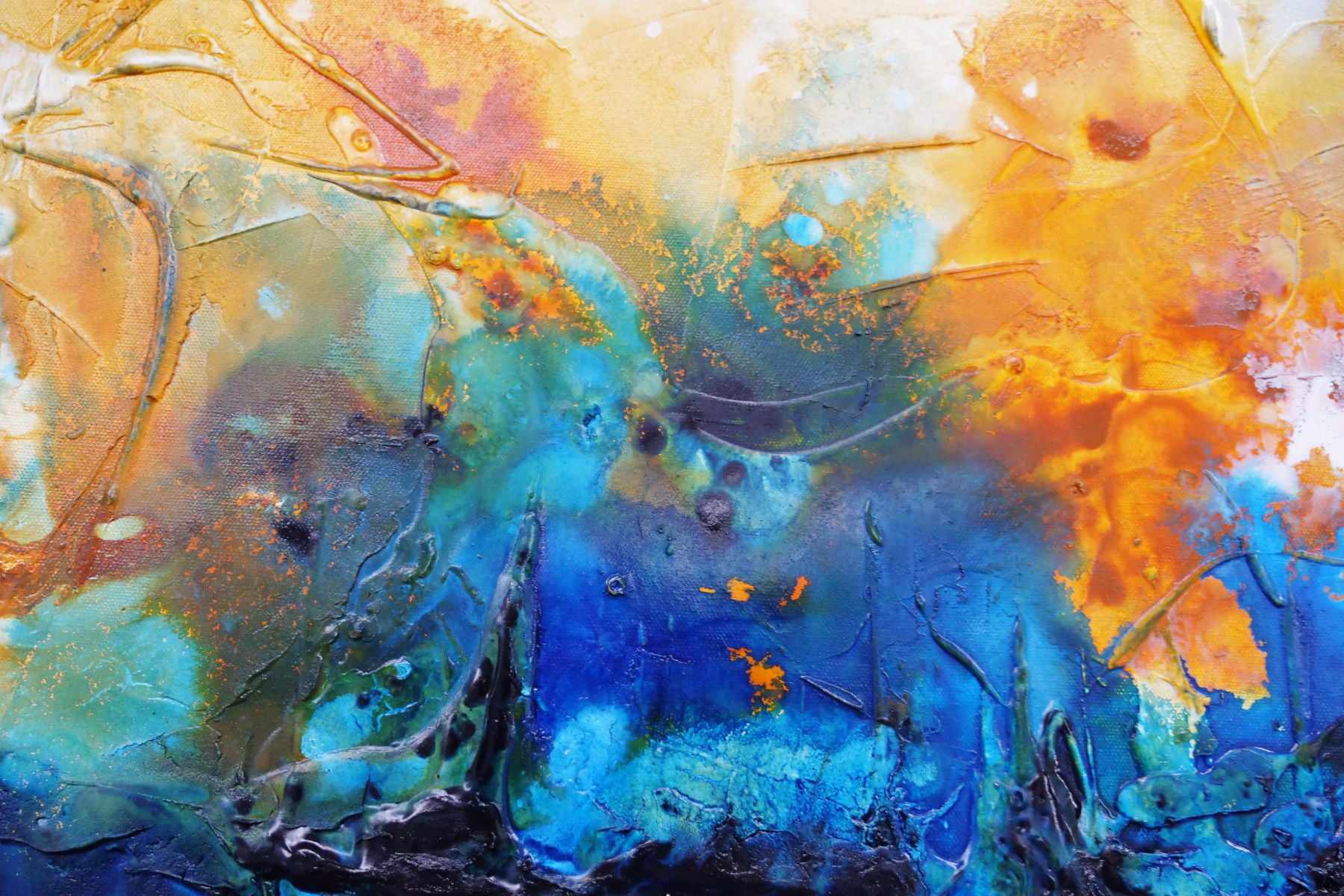 Serenade Beach 140cm x 100cm Blue Sienna Textured Abstract Painting (SOLD)