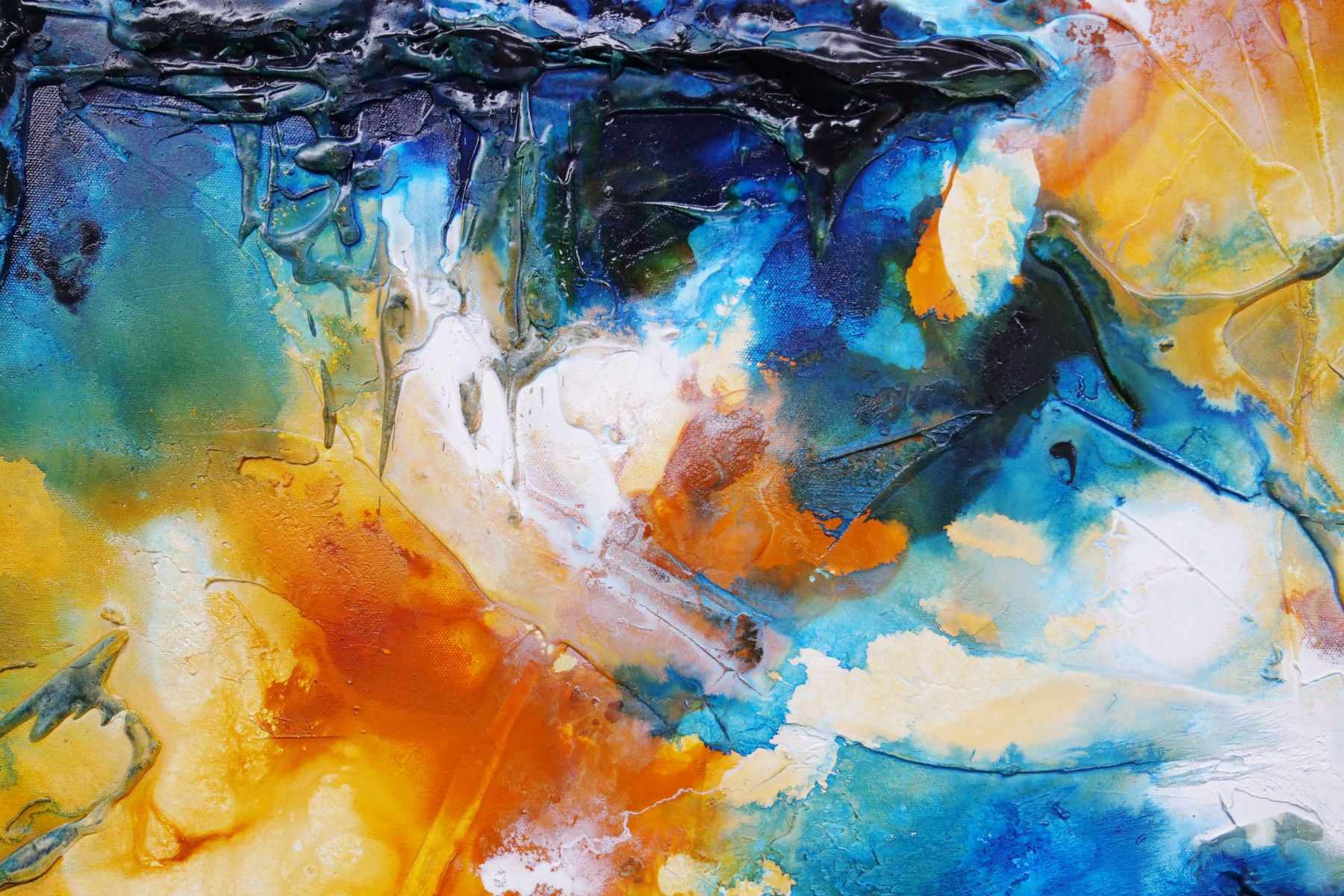 Serenade Beach 140cm x 100cm Blue Sienna Textured Abstract Painting (SOLD)