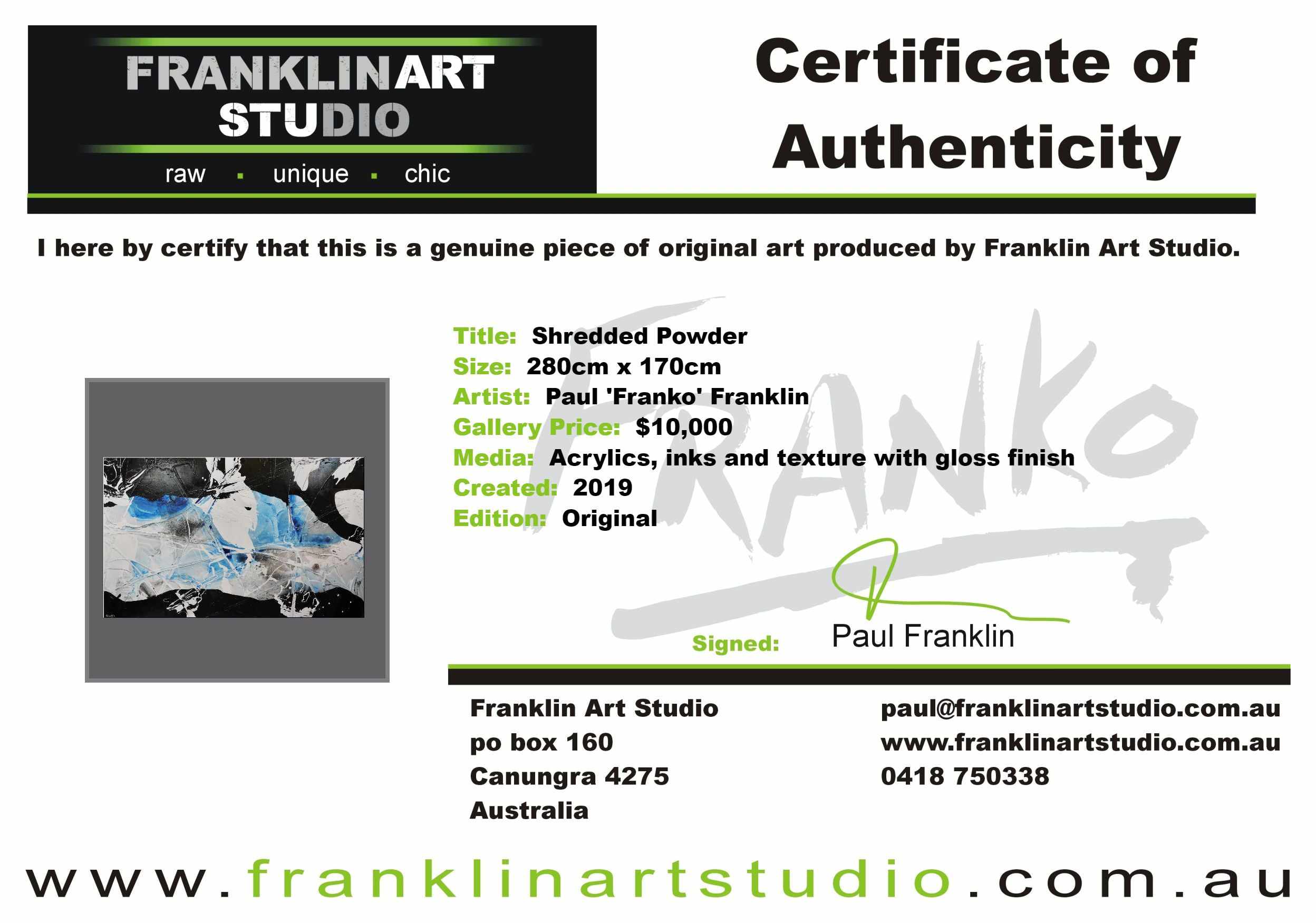 Shredded Powder 280cm x 170cm Blue Black White Textured Abstract Painting (SOLD)-Abstract-[Franko_Artist]-[The_Block]-[Dream_Homes]-[ideas]-[Grand_Designs]-[Art_Lover]-Franklin Art Studio