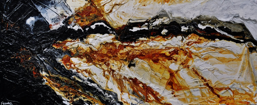 Shredded Sienna 240cm x 100cm Black Sienna Textured Abstract Painting (SOLD)-Abstract-[Franko_Artist]-[Australian_artist]-[Gold_Coast]-[Brisbane]-[modern]-[contemporary]-[original]-[Large_artwork]-Franklin Art Studio