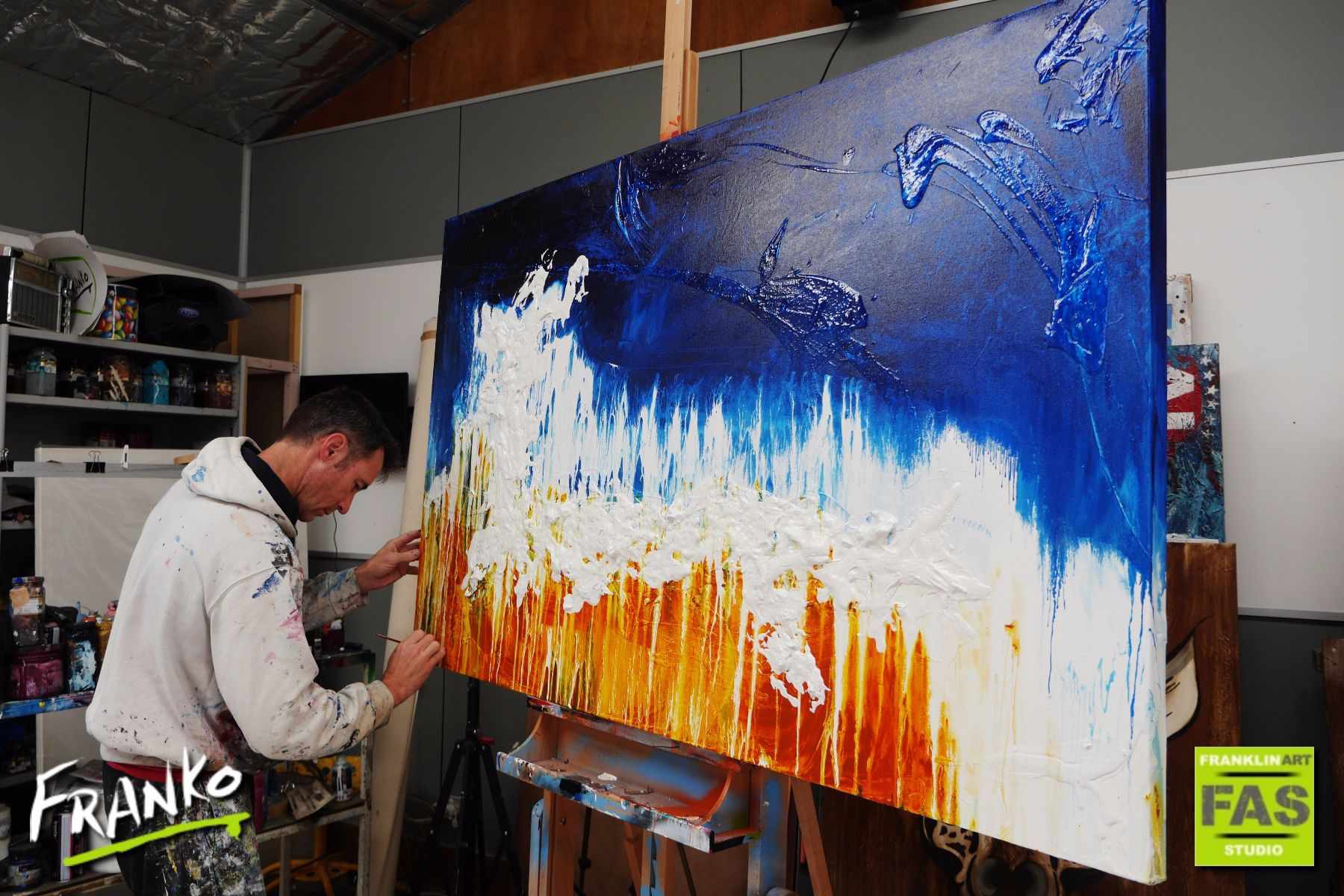 Sienna Blue 160cm x 100cm Sienna and Blue Abstract Painting (SOLD)-abstract-[Franko_Artist]-[The_Block]-[Dream_Homes]-[ideas]- [Grand_Designs]-Franklin Art Studio