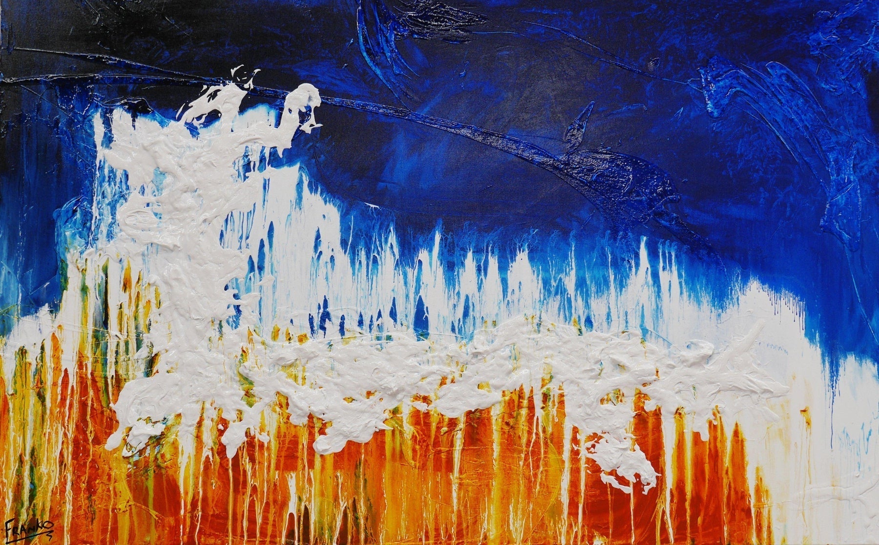 Sienna Blue 160cm x 100cm Sienna and Blue Abstract Painting (SOLD)-abstract-[Franko_Artist]-[Australian_artist]-[Gold_Coast]-[Brisbane]-[modern]-[contemporary]-[original]-[Large_artwork]-Franklin Art Studio