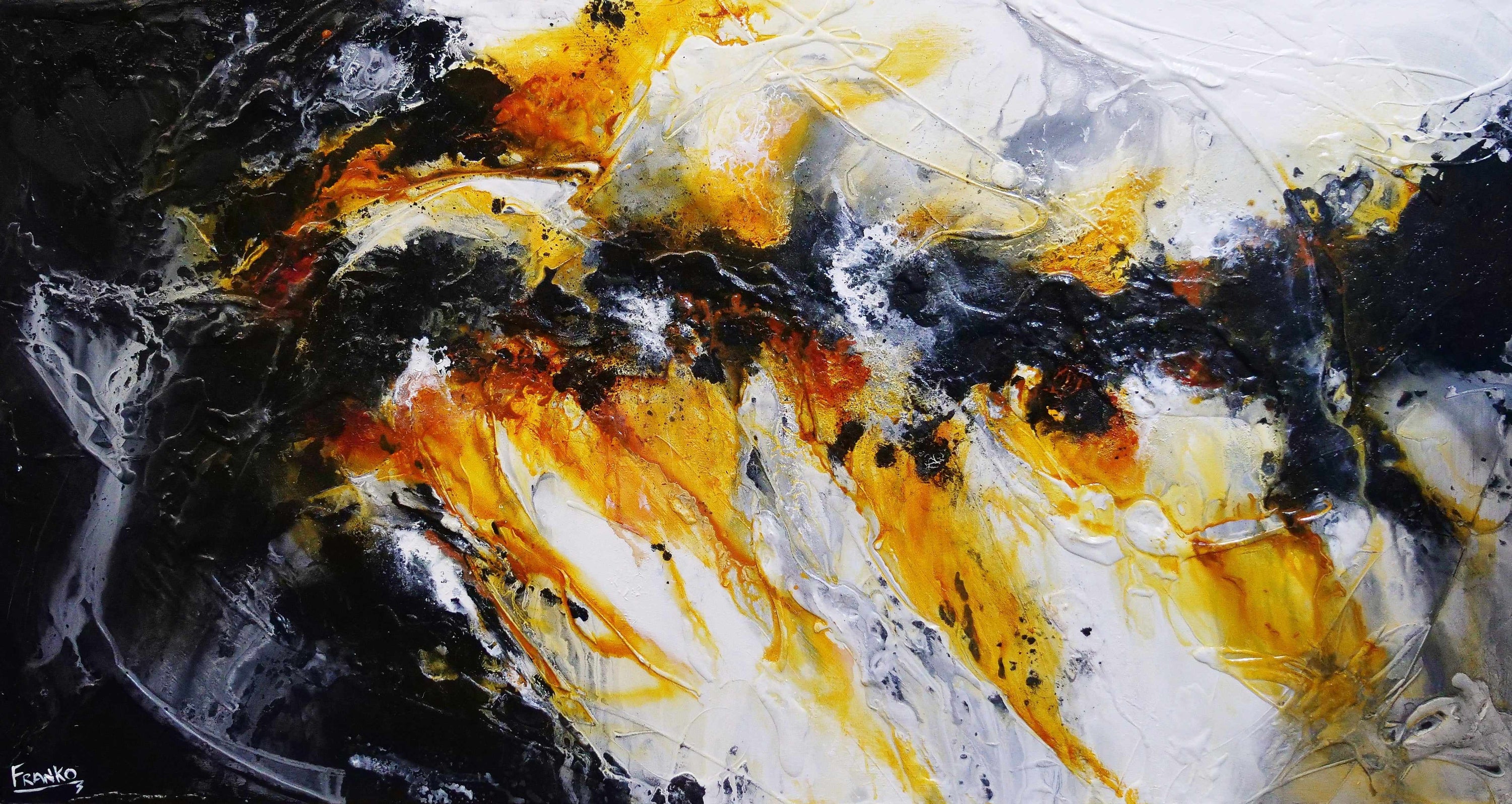 Sienna Candy 190cm x 100cm Sienna Black White Textured Abstract Painting (SOLD)-Abstract-[Franko_Artist]-[Australian_artist]-[Gold_Coast]-[Brisbane]-[modern]-[contemporary]-[original]-[Large_artwork]-Franklin Art Studio