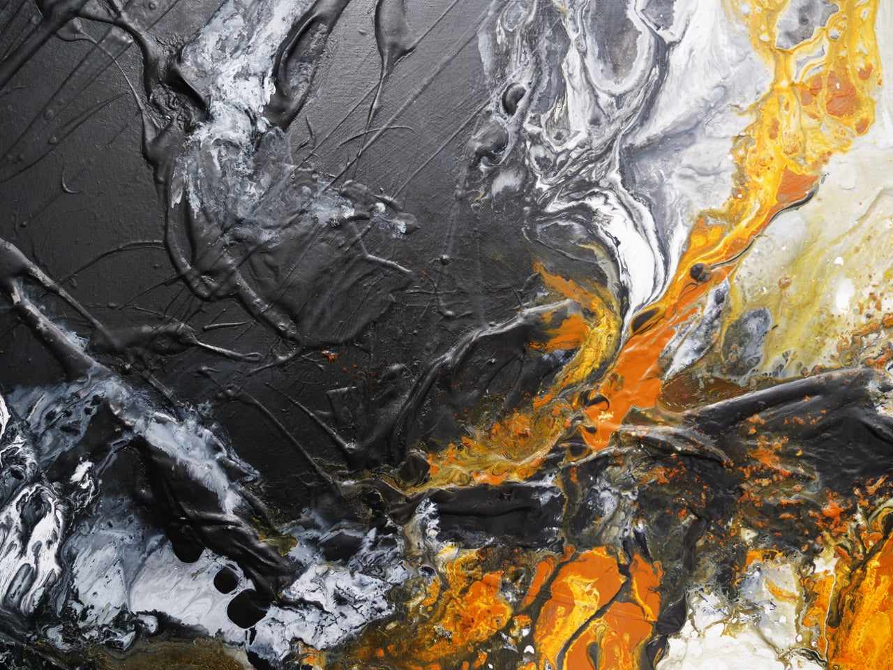 Sienna Depths 190cm x 100cm Sienna Black White Textured Abstract Painting (SOLD)