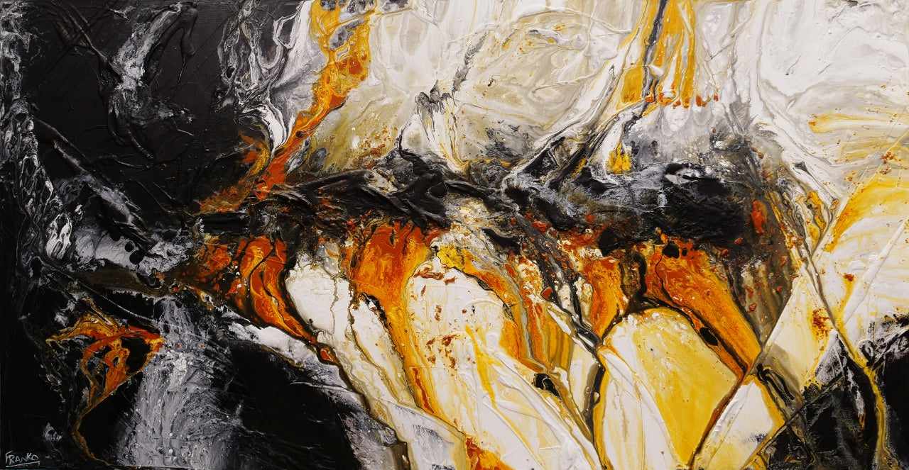 Sienna Depths 190cm x 100cm Sienna Black White Textured Abstract Painting (SOLD)-Abstract-[Franko_Artist]-[Australian_artist]-[Gold_Coast]-[Brisbane]-[modern]-[contemporary]-[original]-[Large_artwork]-Franklin Art Studio