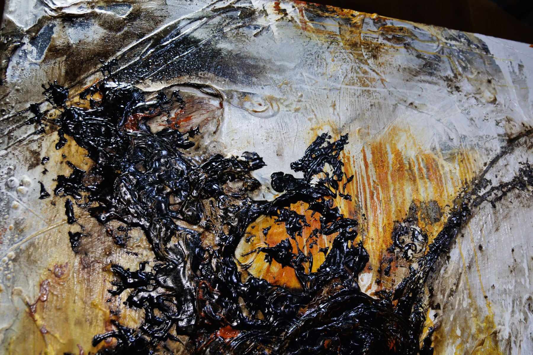 Sienna Dreaming 170cm x 170cm Sienna Black Textured Abstract Painting (SOLD)