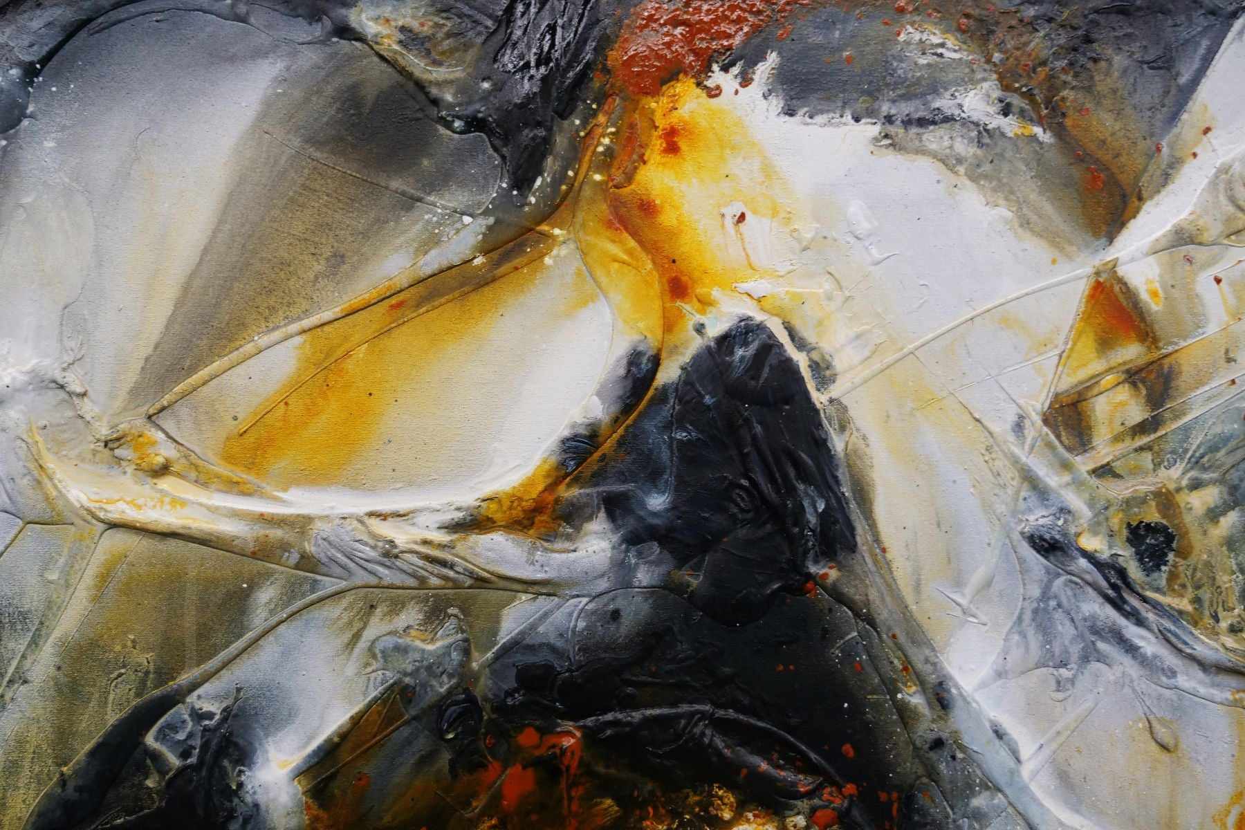 Sienna Echo 140cm x 100cm Sienna Black Textured Abstract Painting (SOLD)