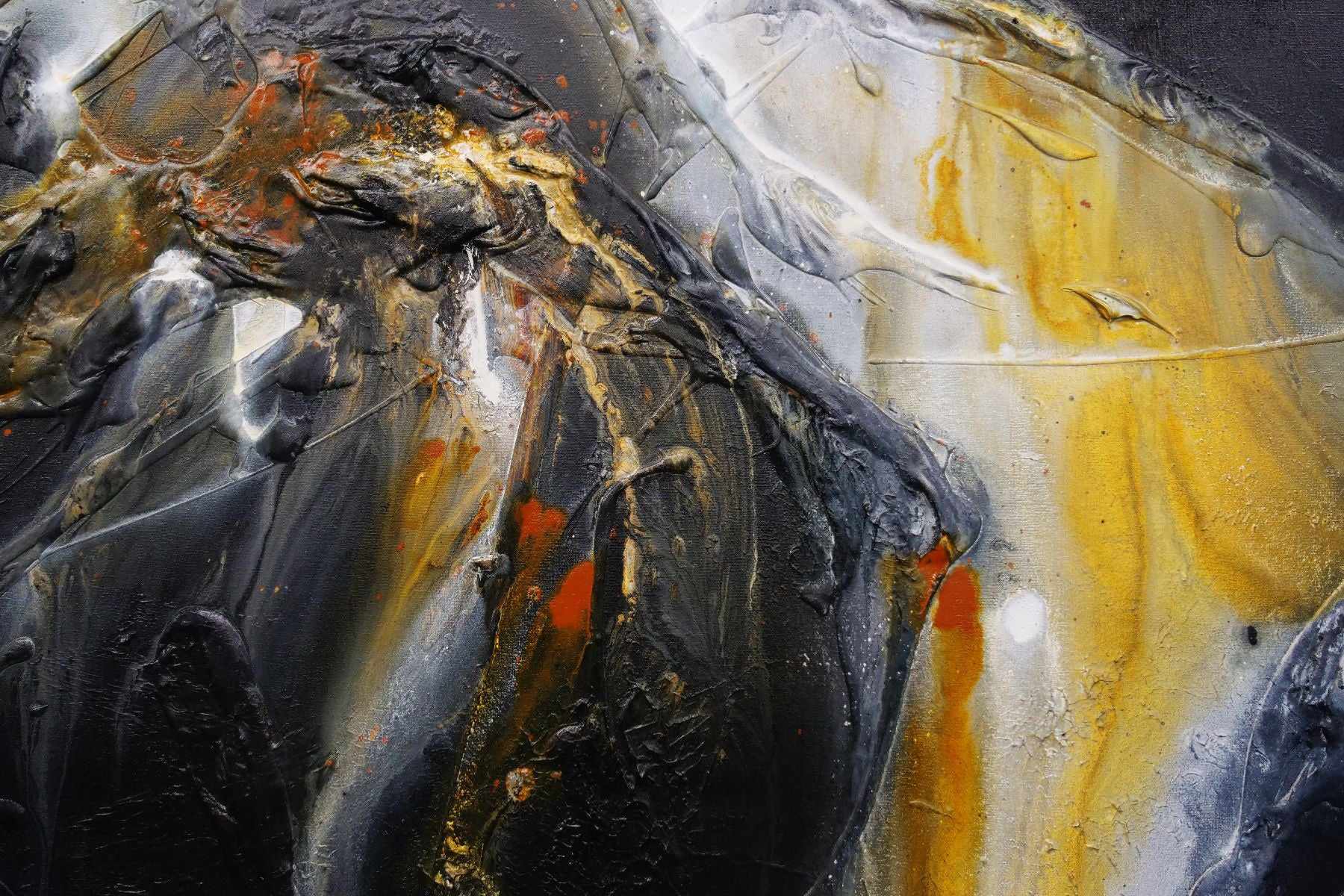 Sienna Echo 140cm x 100cm Sienna Black Textured Abstract Painting (SOLD)