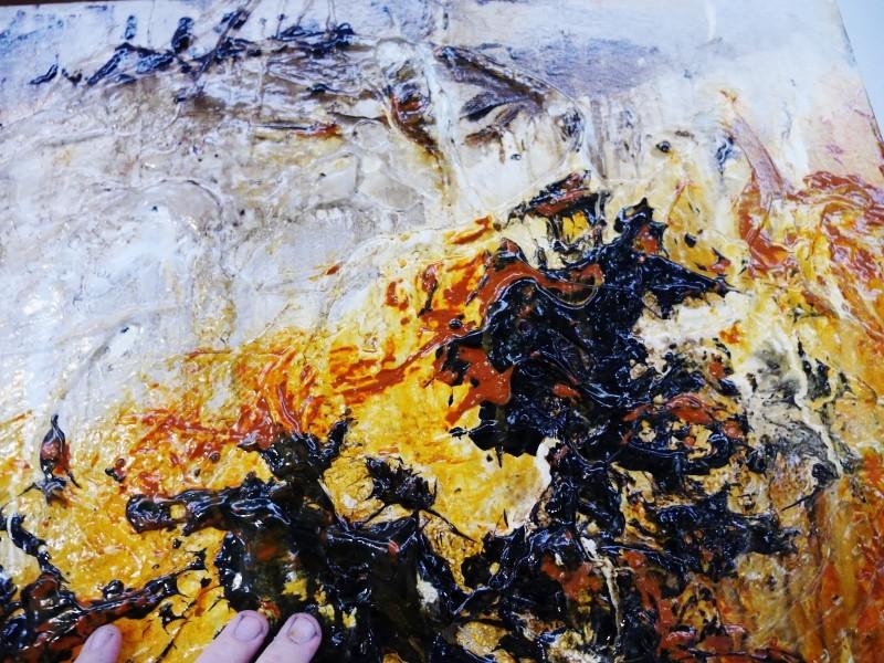 Sienna Fire 240cm x 100cm Sienna Abstract Painting (SOLD)-abstract-[Franko]-[Artist]-[Australia]-[Painting]-Franklin Art Studio