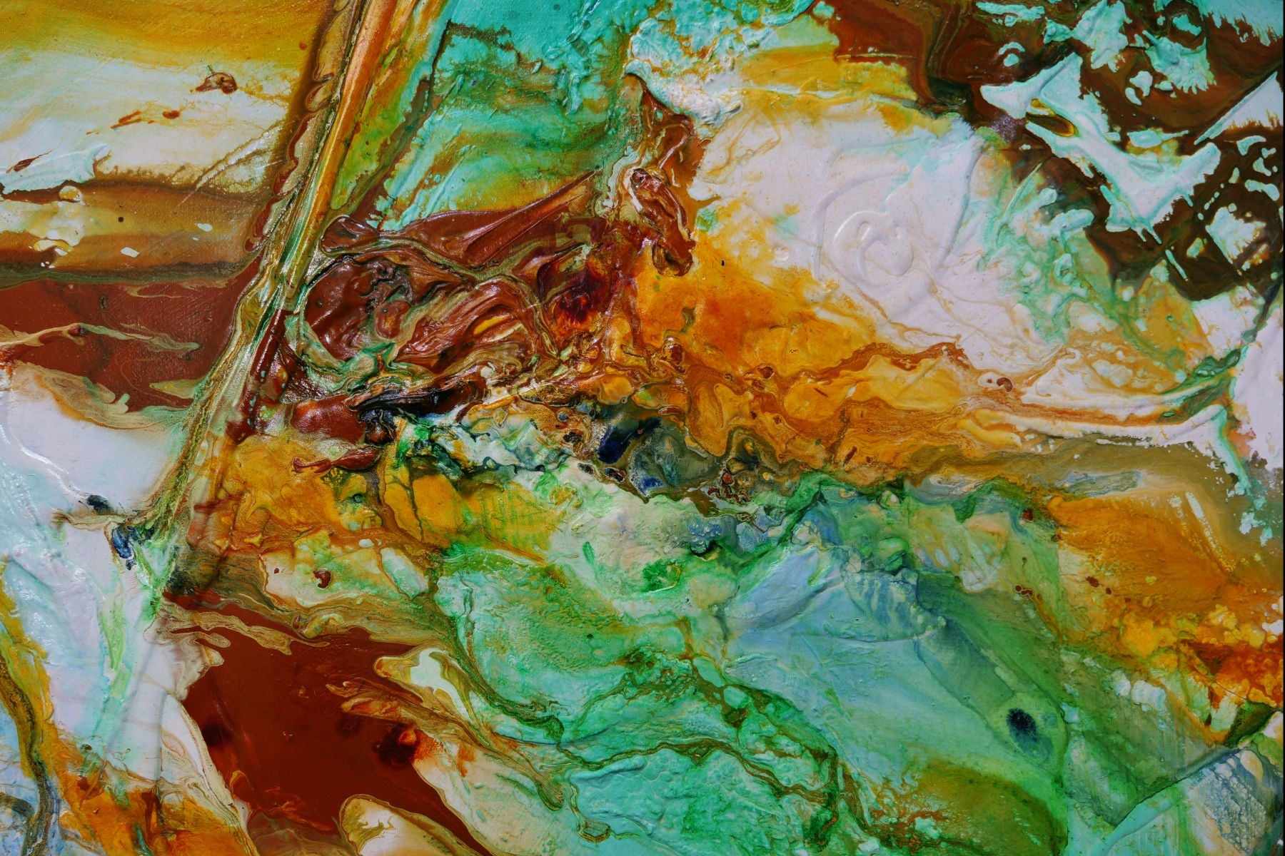 Sienna Grace 240cm x 100cm Blue Green Sienna Textured Abstract Painting (SOLD)