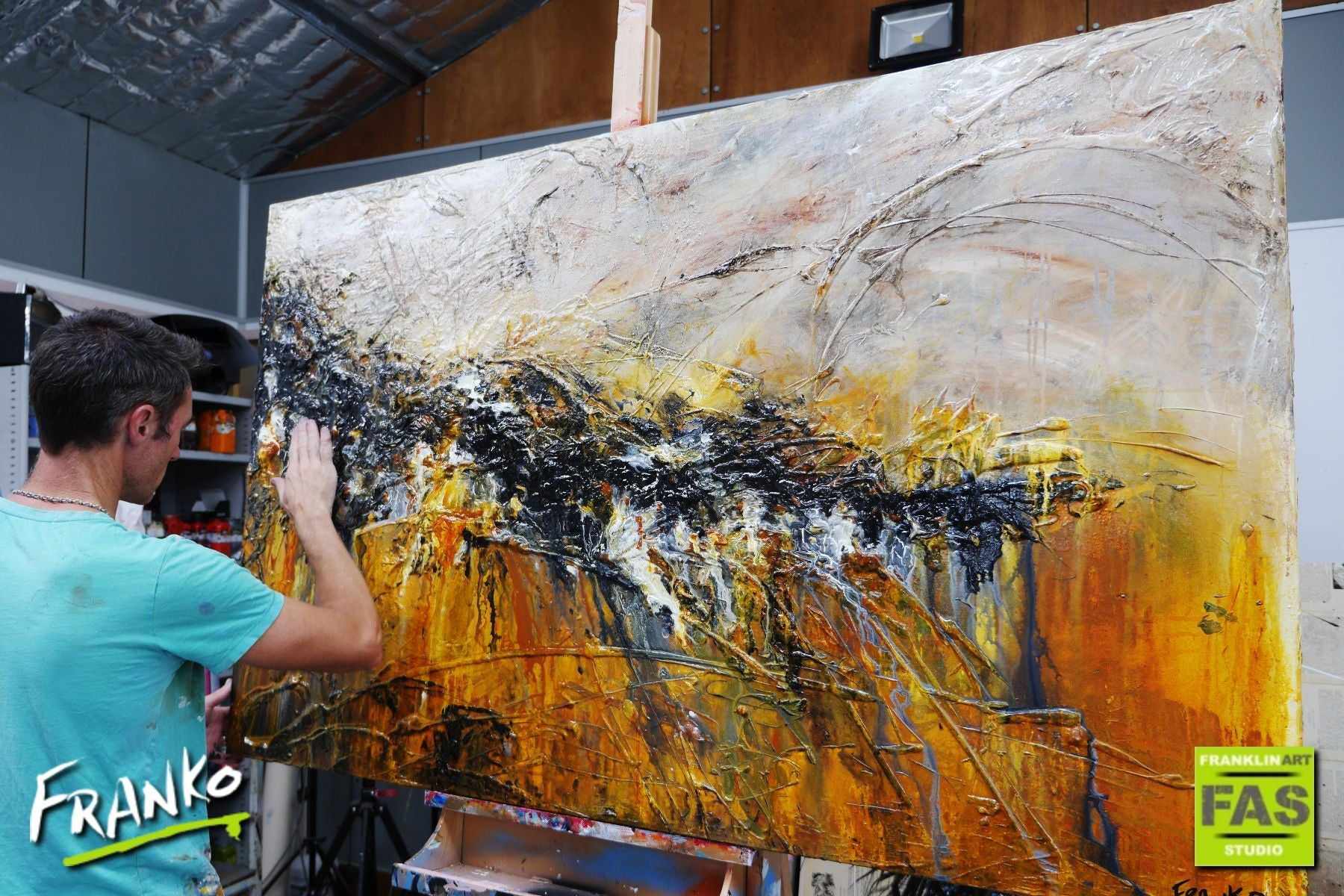 Sienna Grey Black 160cm x 100cm Sienna Abstract Painting (SOLD)-Abstract-[Franko_Artist]-[The_Block]-[Dream_Homes]-[ideas]- [Grand_Designs]-Franklin Art Studio