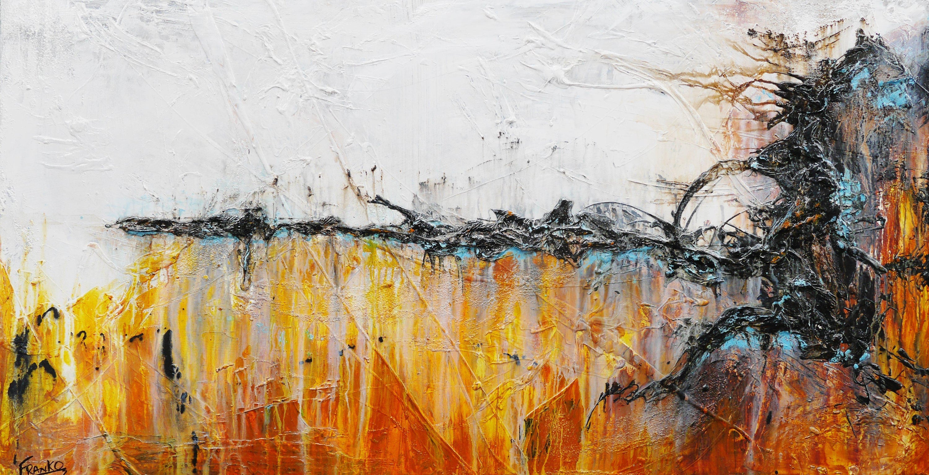Sienna Jazz 190cm x 100cm White Sienna Abstract Painting (SOLD)-Abstract-[Franko_Artist]-[Australian_artist]-[Gold_Coast]-[Brisbane]-[modern]-[contemporary]-[original]-[Large_artwork]-Franklin Art Studio