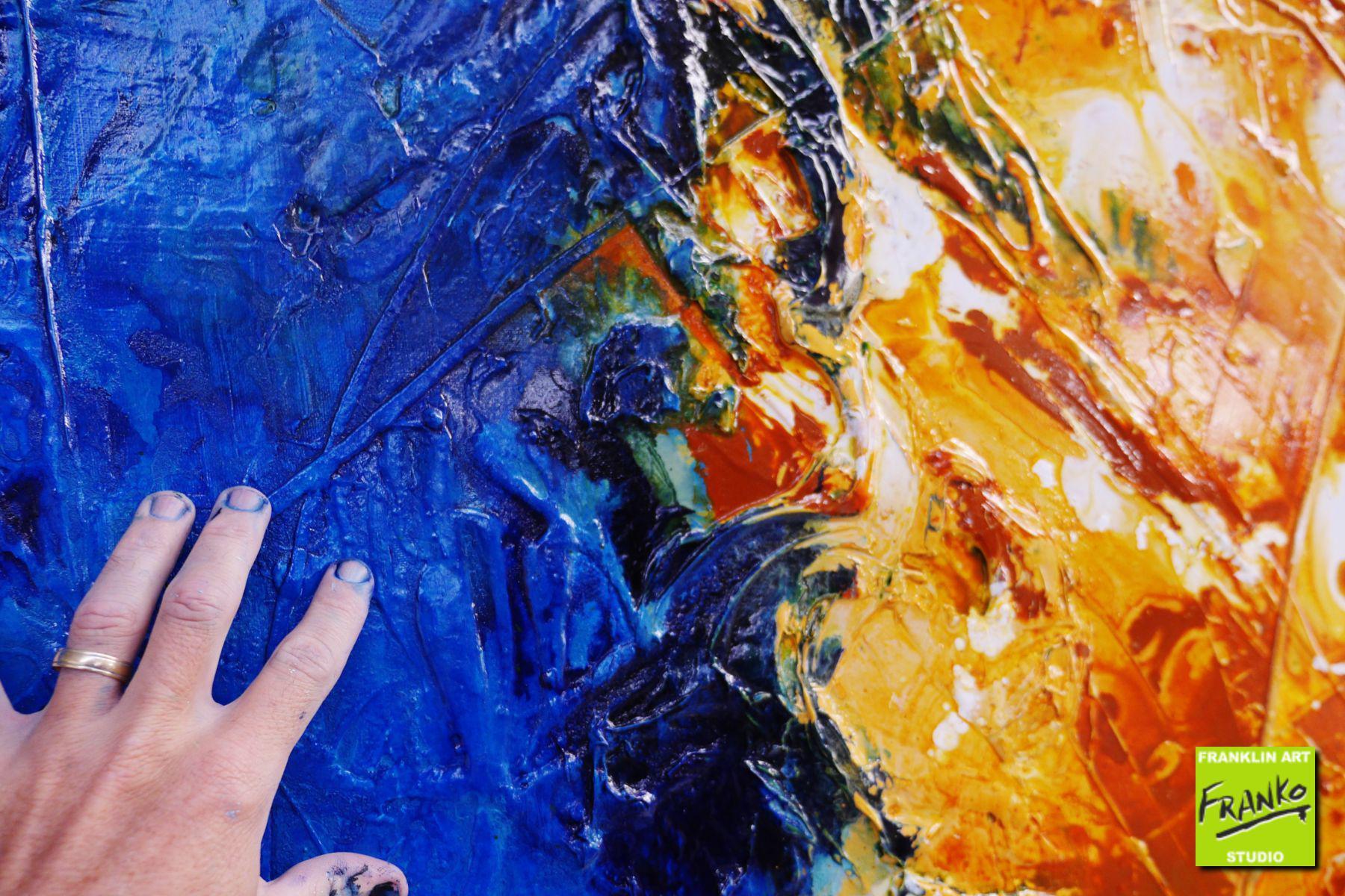 Sienna Rapture 200cm x 80cm Sienna Blue Textured Abstract Painting (SOLD)