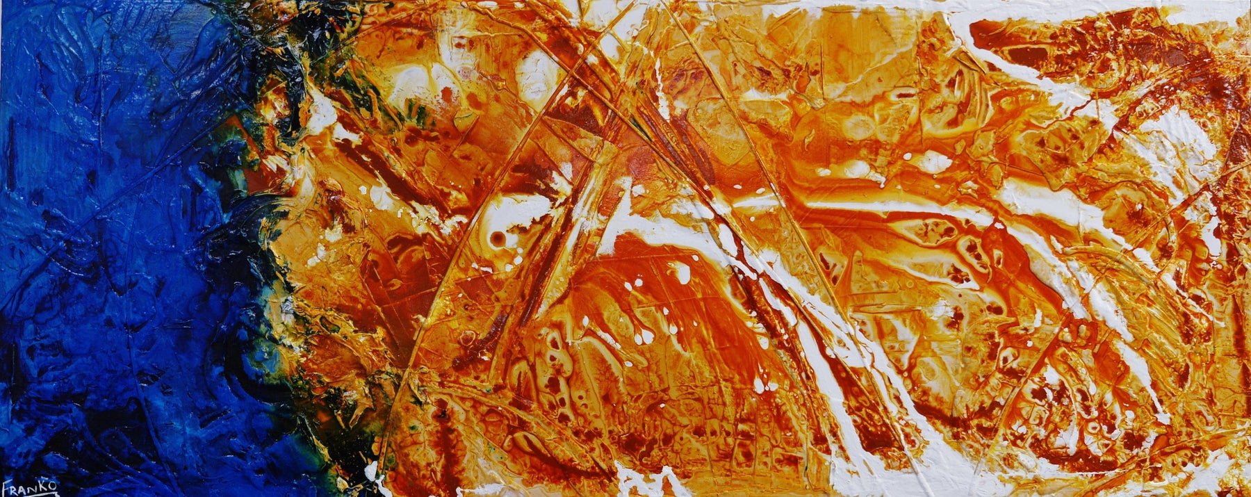 Sienna Rapture 200cm x 80cm Sienna Blue Textured Abstract Painting (SOLD)-Abstract-[Franko_Artist]-[Australian_artist]-[Gold_Coast]-[Brisbane]-[modern]-[contemporary]-[original]-[Large_artwork]-Franklin Art Studio