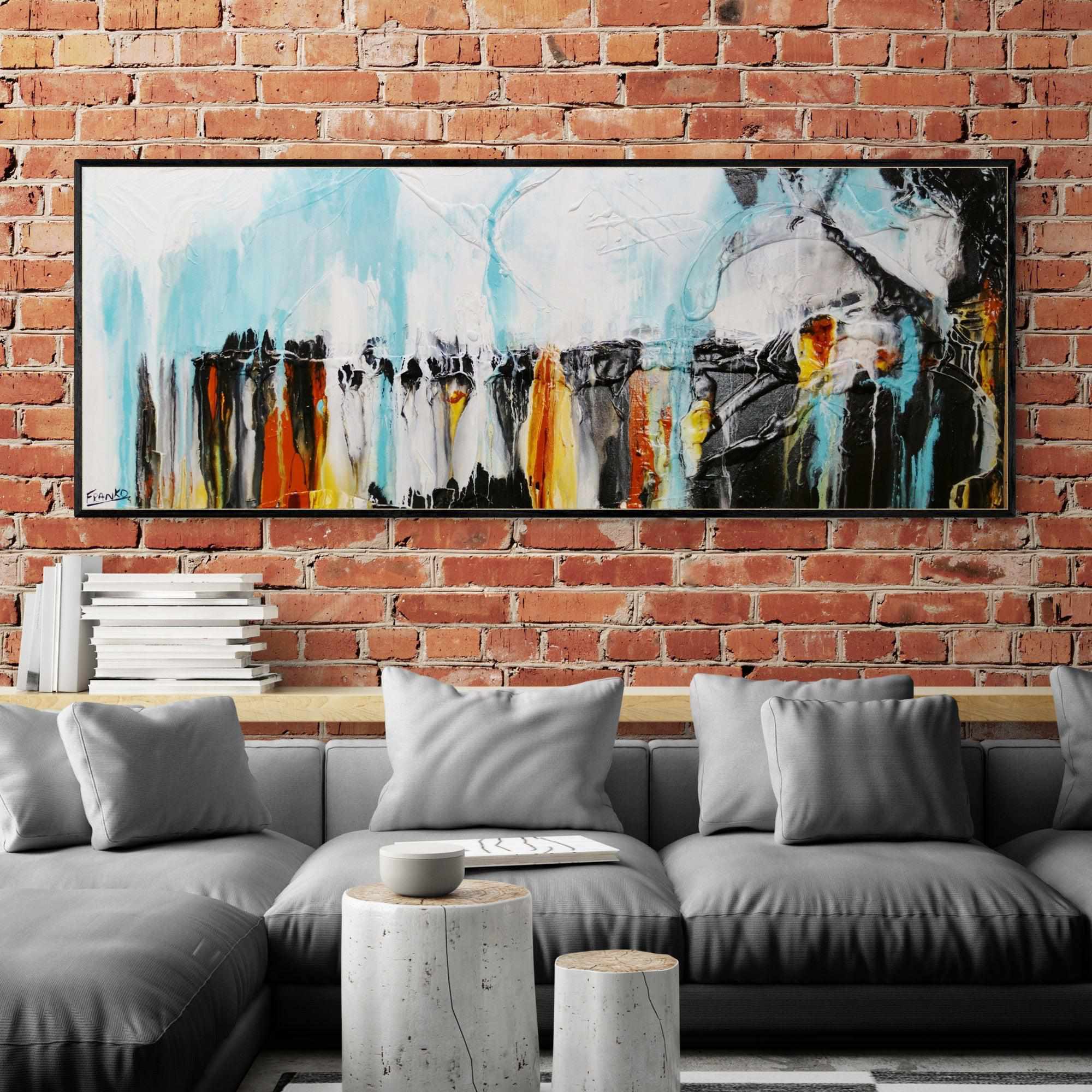 Sienna Sky 160cm x 60cm Sienna Blue Textured Abstract Painting (SOLD)-Abstract-[Franko_Artist]-[The_Block]-[Dream_Homes]-[ideas]-[Grand_Designs]-[Art_Lover]-Franklin Art Studio
