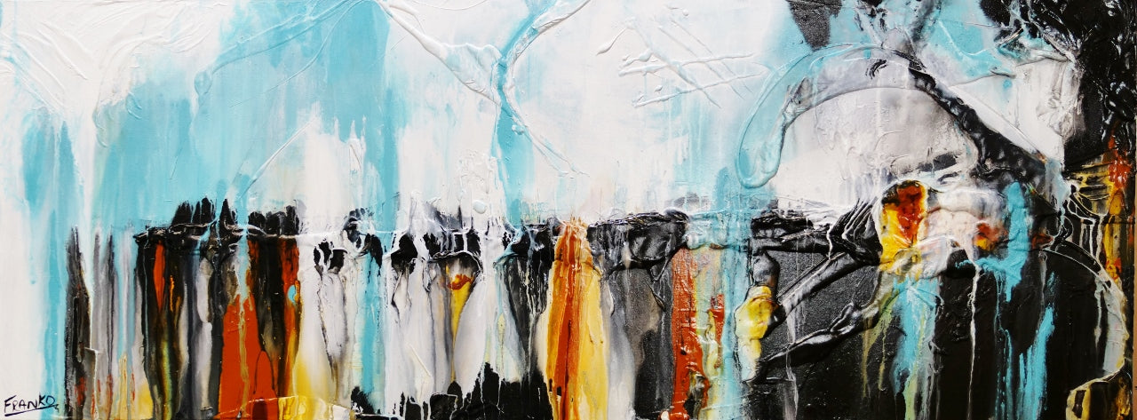 Sienna Sky 160cm x 60cm Sienna Blue Textured Abstract Painting (SOLD)-Abstract-[Franko_Artist]-[Australian_artist]-[Gold_Coast]-[Brisbane]-[modern]-[contemporary]-[original]-[Large_artwork]-Franklin Art Studio