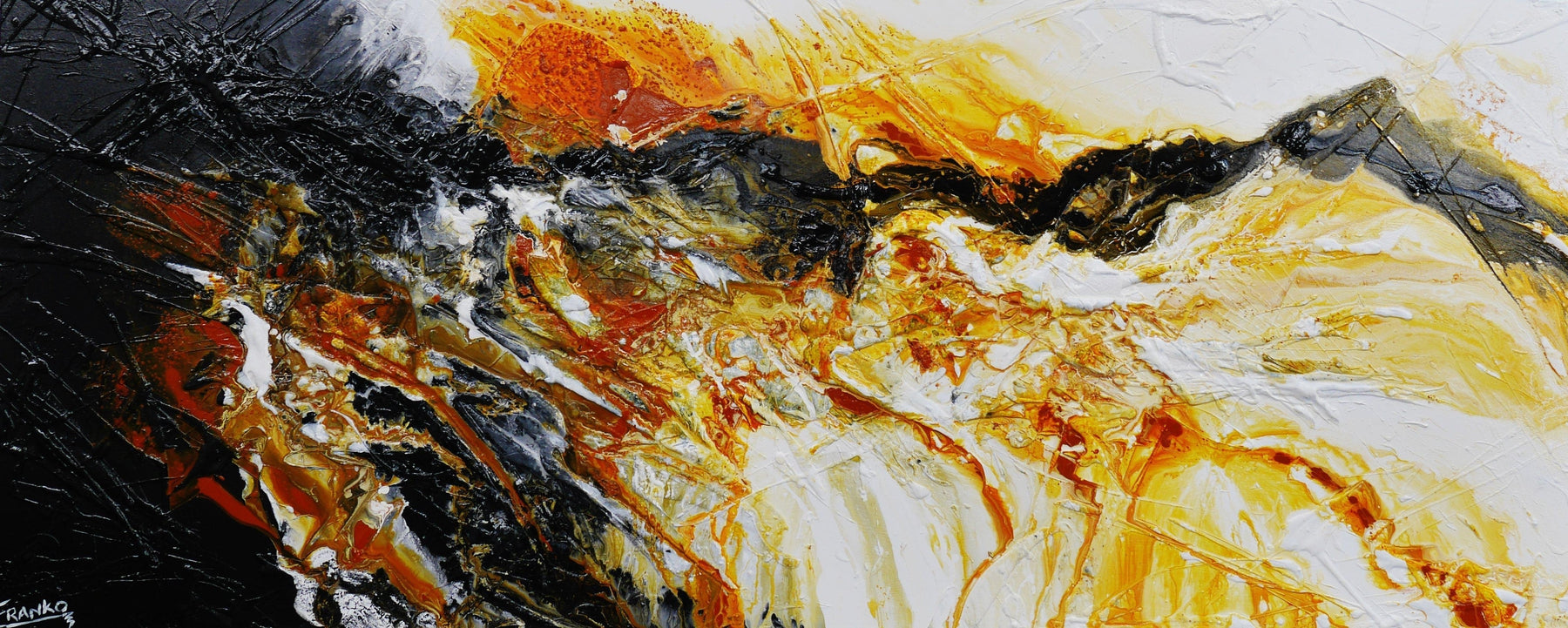 Sienna Storm 240cm x 100cm Sienna Black Textured Abstract Painting (SOLD)-Abstract-[Franko_Artist]-[Australian_artist]-[Gold_Coast]-[Brisbane]-[modern]-[contemporary]-[original]-[Large_artwork]-Franklin Art Studio