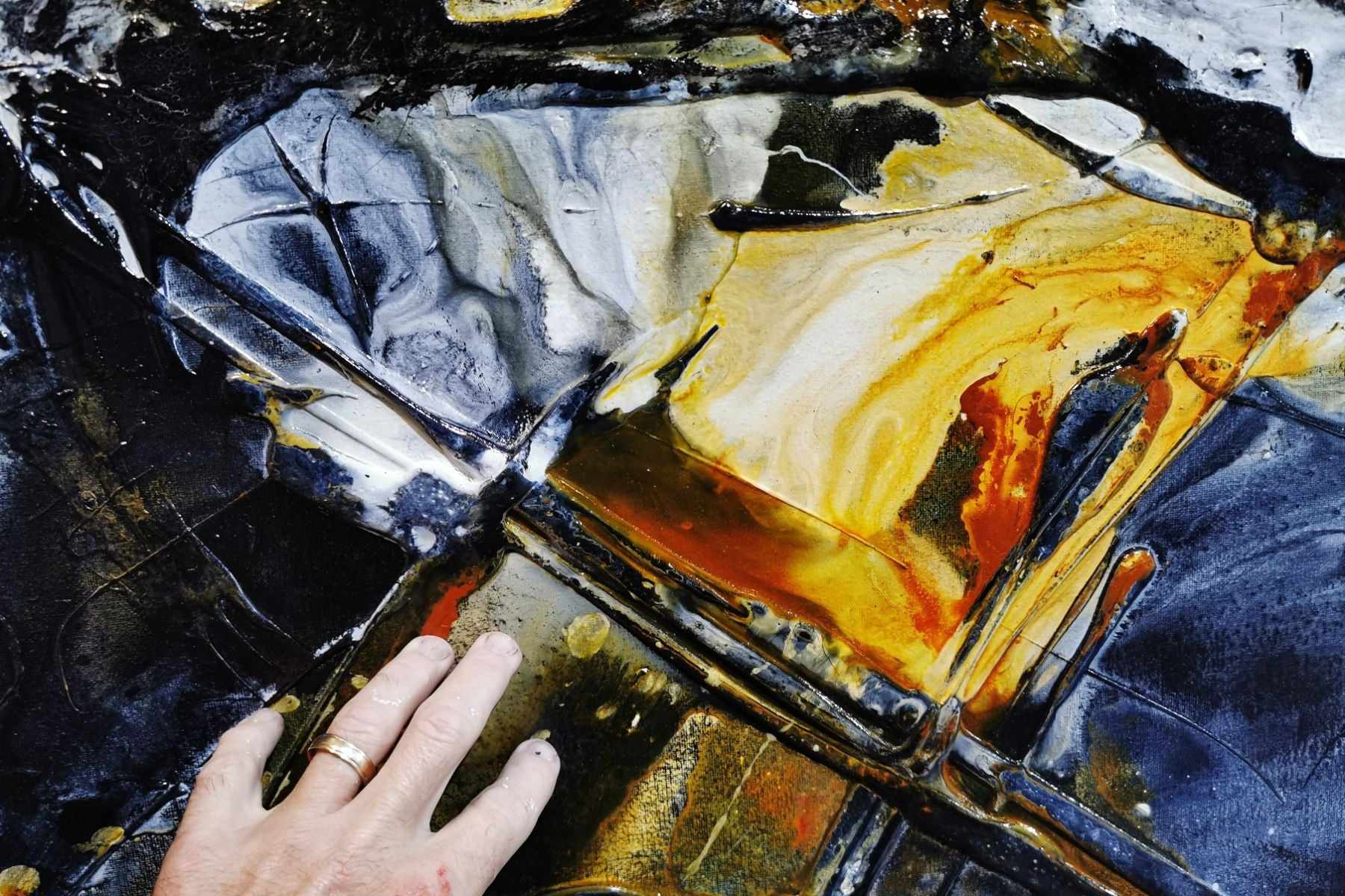 Sienna Sunrise 160cm x 100cm Black Sienna Textured Abstract Painting (SOLD)
