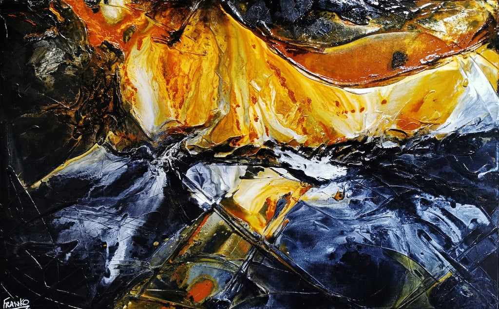 Sienna Sunrise 160cm x 100cm Black Sienna Textured Abstract Painting (SOLD)-Abstract-[Franko_Artist]-[Australian_artist]-[Gold_Coast]-[Brisbane]-[modern]-[contemporary]-[original]-[Large_artwork]-Franklin Art Studio