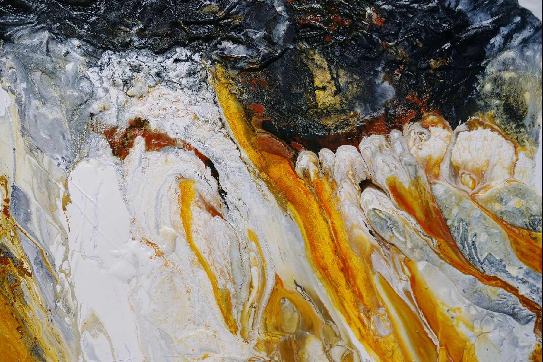 Sienna and Pepper 240cm x 100cm Sienna Black White Textured Abstract Painting (SOLD)