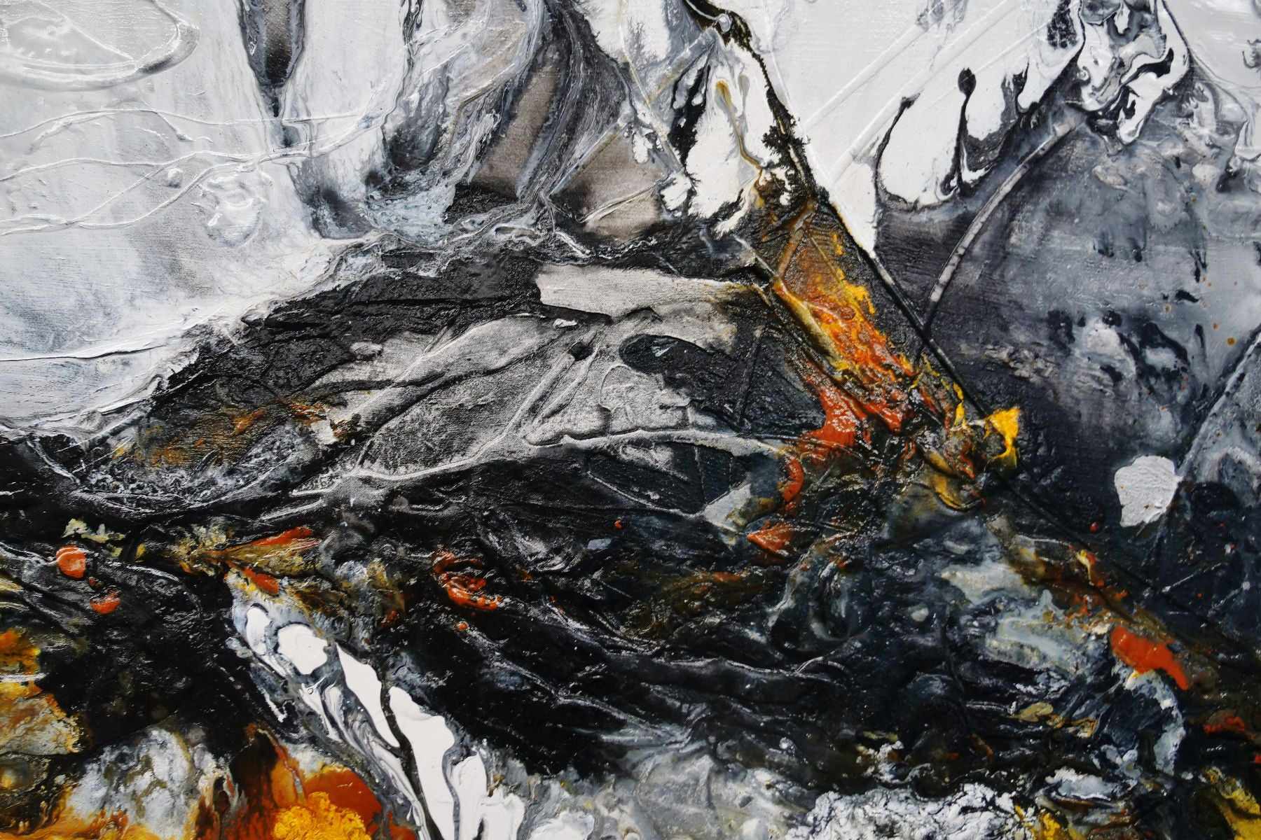 Sienna and Pepper 240cm x 100cm Sienna Black White Textured Abstract Painting (SOLD)