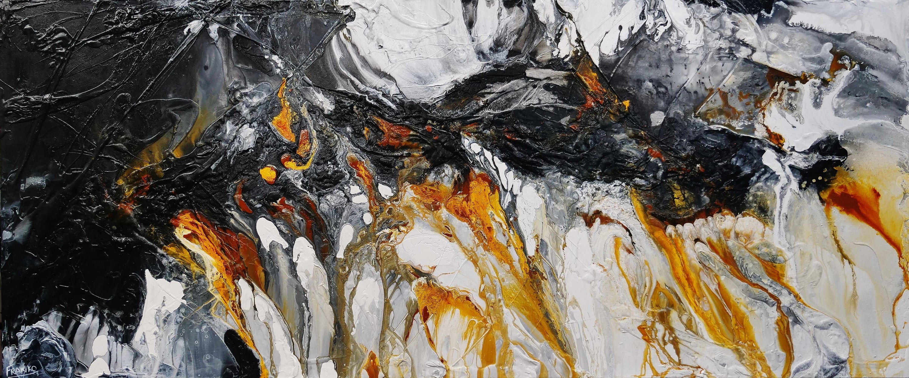 Sienna and Pepper 240cm x 100cm Sienna Black White Textured Abstract Painting (SOLD)-Abstract-[Franko_Artist]-[Australian_artist]-[Gold_Coast]-[Brisbane]-[modern]-[contemporary]-[original]-[Large_artwork]-Franklin Art Studio
