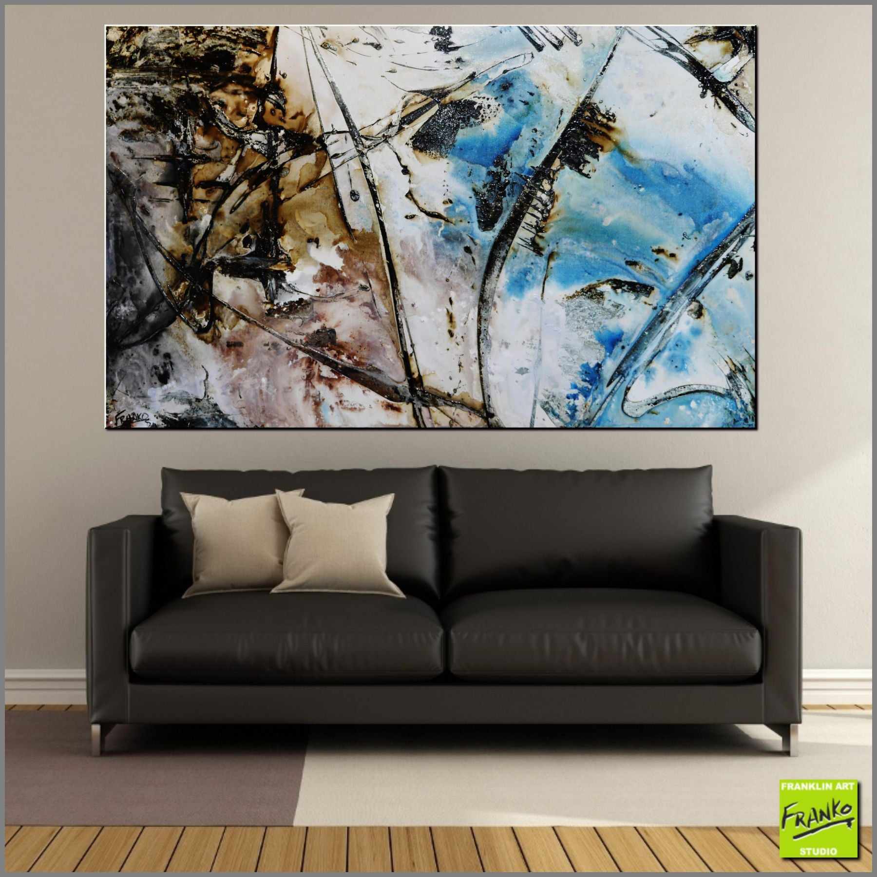 Significance 160cm x 100cm Brown White Blue Textured Abstract Painting (SOLD)-Abstract-[Franko_Artist]-[Australian_artist]-[Gold_Coast]-[Brisbane]-[modern]-[contemporary]-[original]-[Large_artwork]-[The_Block]-[Dream_Homes]-[ideas]-[Grand_Designs]-[Art_Lover]-Franklin Art Studio