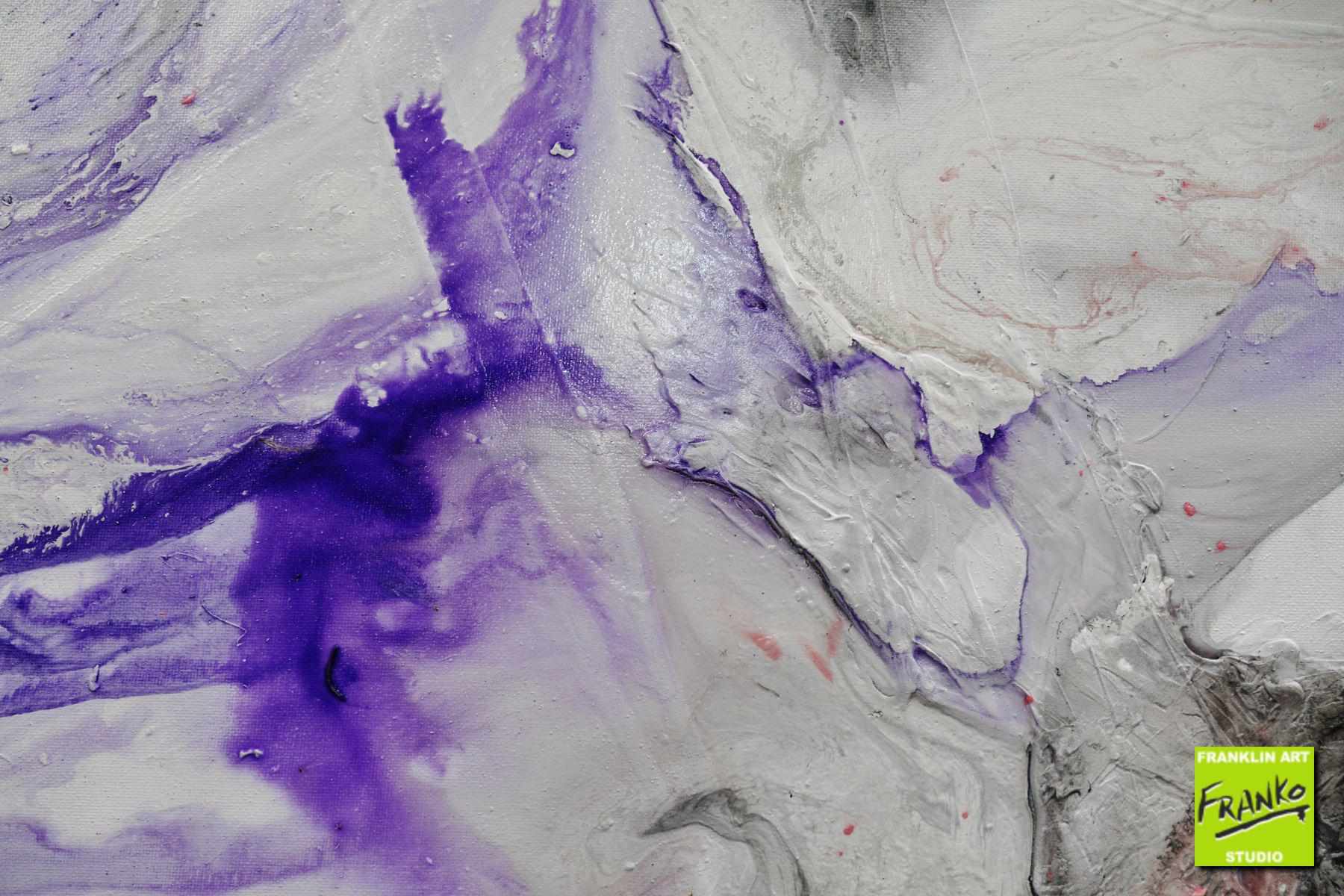 Silk Like Violet 160cm x 100cm Grey White Purple Textured Abstract Painting  (SOLD)