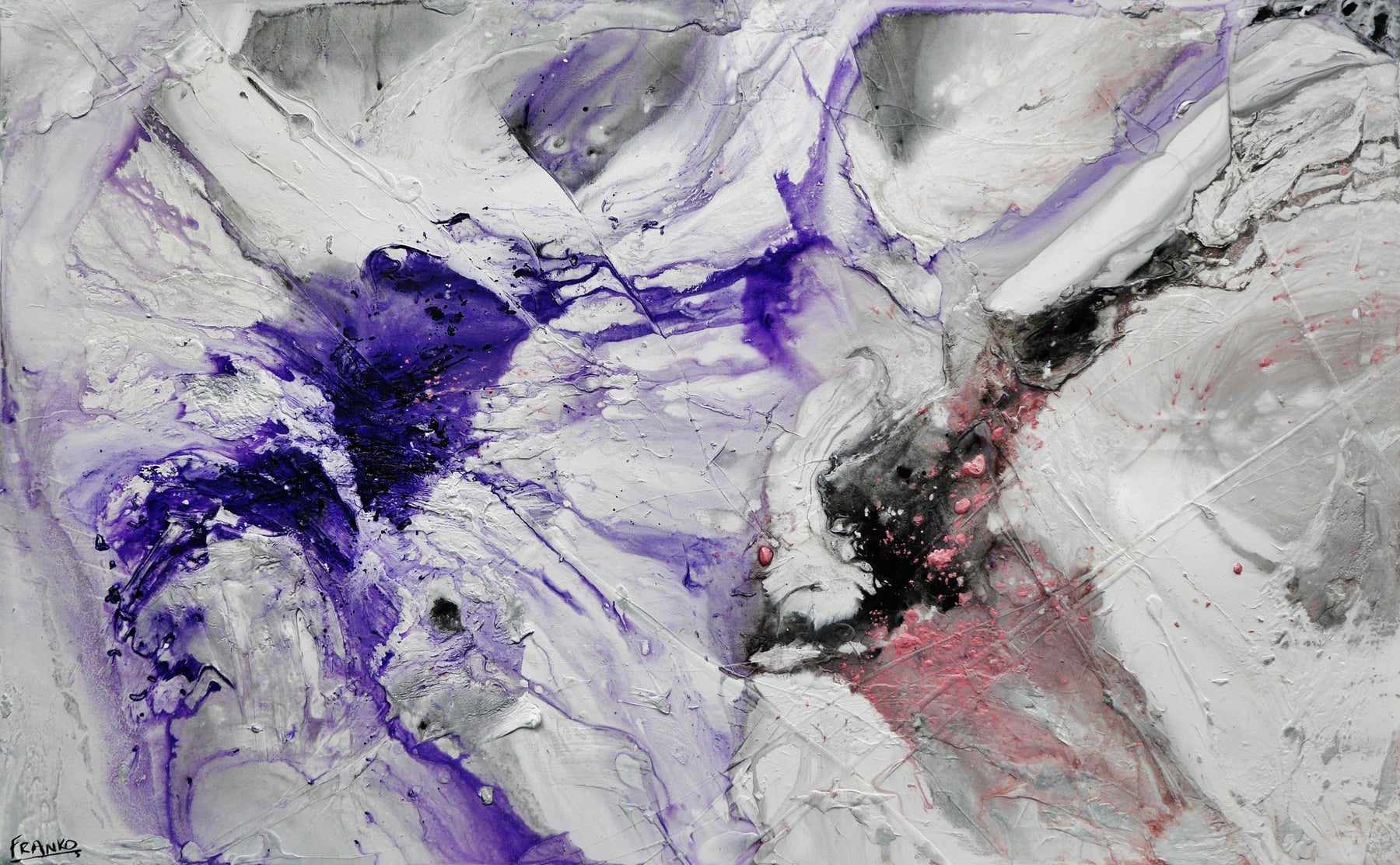 Silk Like Violet 160cm x 100cm Grey White Purple Textured Abstract Painting (SOLD)-Abstract-[Franko_Artist]-[Australian_artist]-[Gold_Coast]-[Brisbane]-[modern]-[contemporary]-[original]-[Large_artwork]-Franklin Art Studio