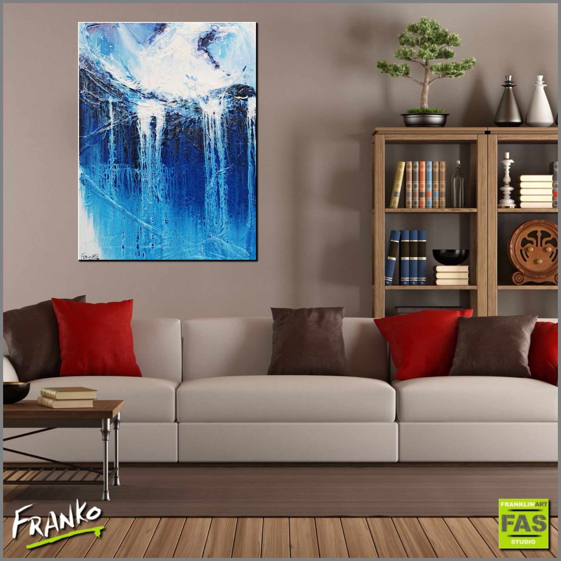 Simply Blue 75cm x 100cm Blue White Abstract Painting (SOLD)-Abstract-[Franko_Artist]-[Australian_artist]-[Gold_Coast]-[Brisbane]-[modern]-[contemporary]-[original]-[Large_artwork]-[The_Block]-[Dream_Homes]-[ideas]-[Grand_Designs]-[Art_Lover]-Franklin Art Studio