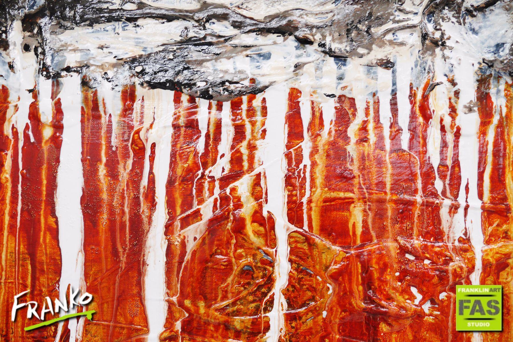 Simply Rusted 200cm x 80cm Rust White Abstract Painting (SOLD)