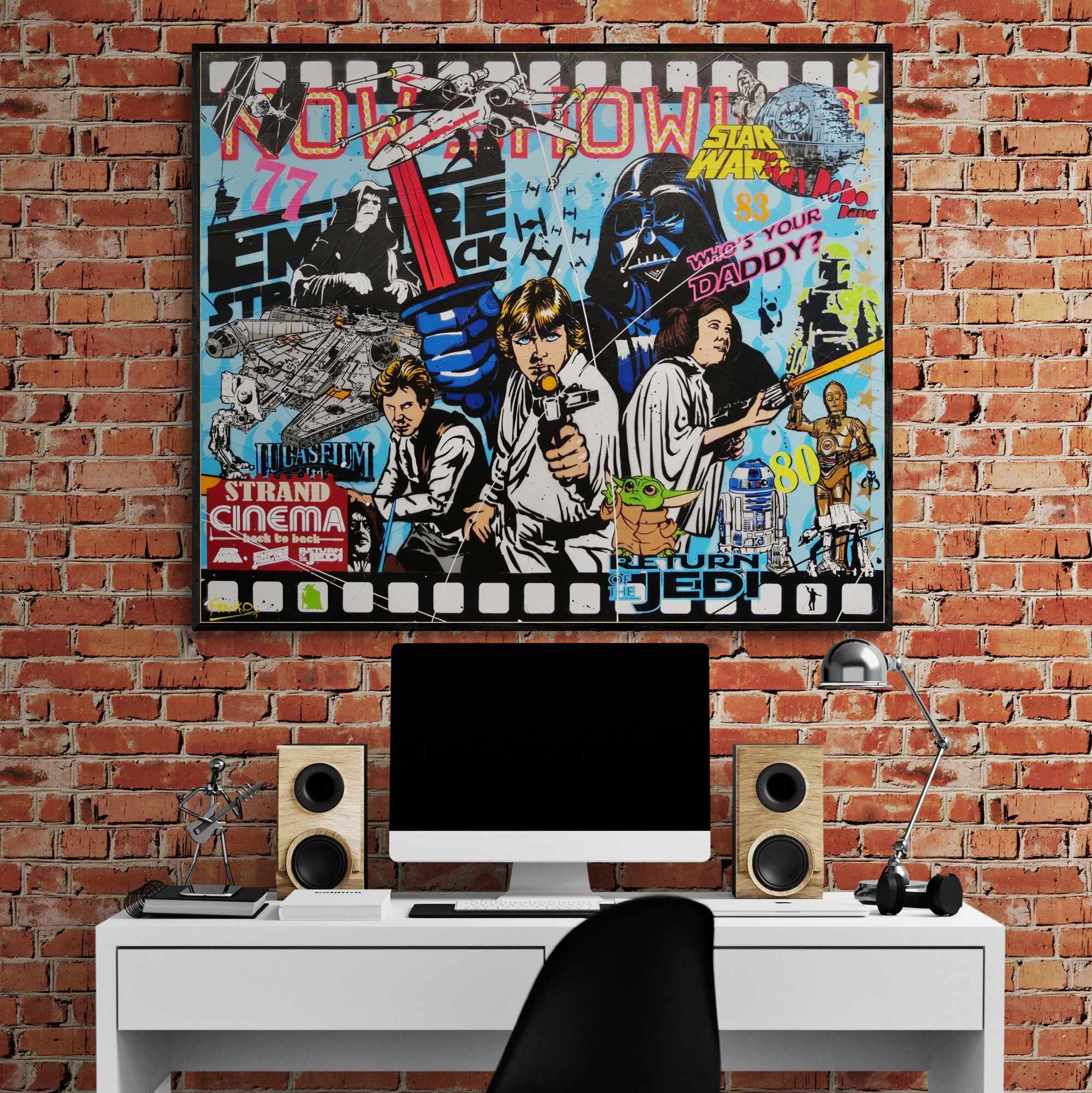 Skywalker 120cm x 100cm Star Wars Textured Urban Pop Art Painting (SOLD)-Urban Pop Art-[Franko_Artist]-[The_Block]-[Dream_Homes]-[ideas]-[Grand_Designs]-[Art_Lover]-Franklin Art Studio