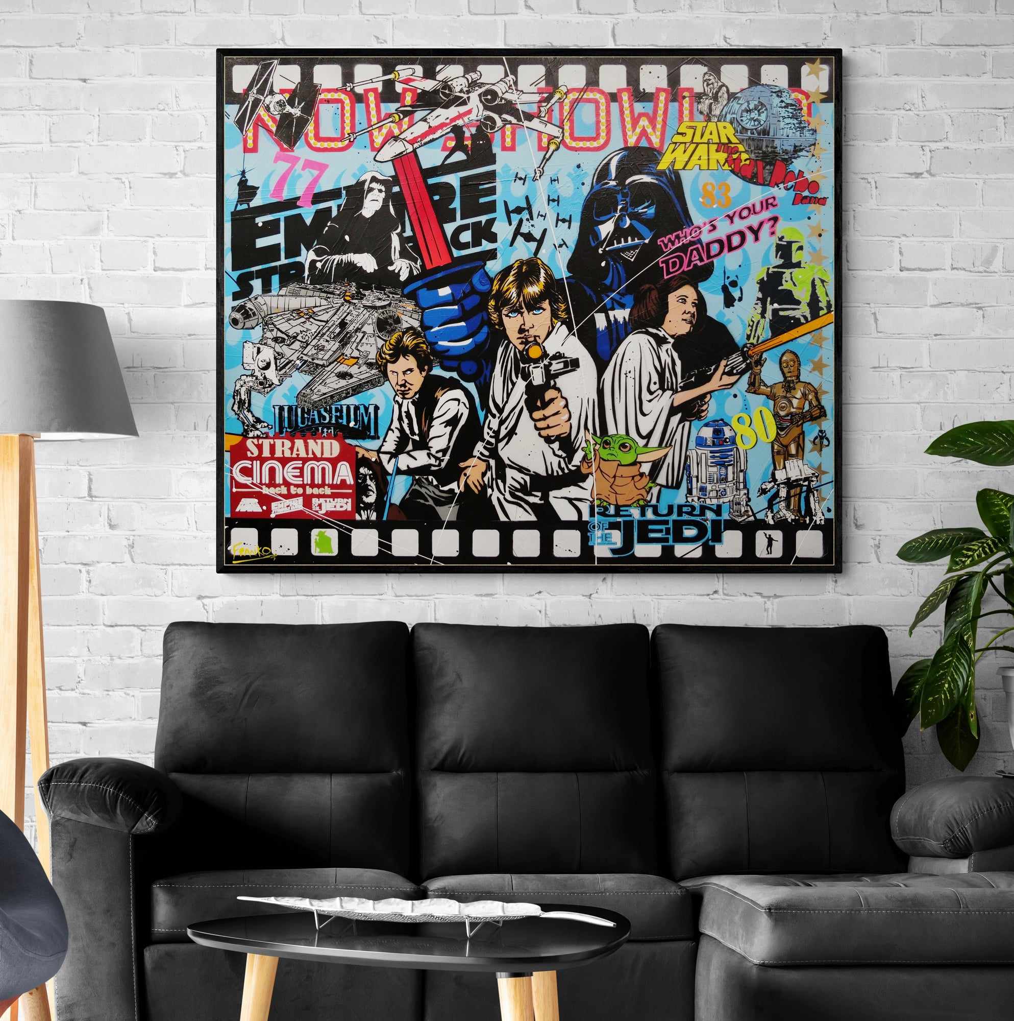 Skywalker 120cm x 100cm Star Wars Textured Urban Pop Art Painting (SOLD)-Urban Pop Art-[Franko_Artist]-[Australian_artist]-[Gold_Coast]-[Brisbane]-[modern]-[contemporary]-[original]-[Large_artwork]-[The_Block]-[Dream_Homes]-[ideas]-[Grand_Designs]-[Art_Lover]-Franklin Art Studio
