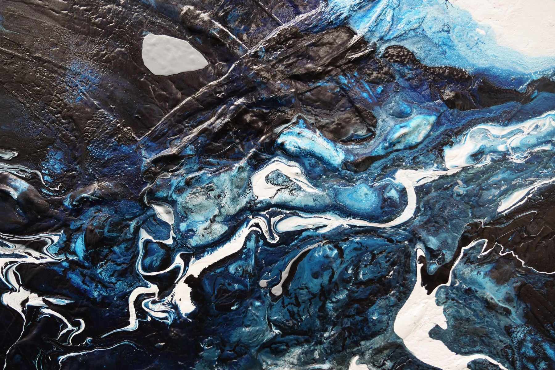 Slate and Ocean 160cm x 100cm Grey Blue Textured Abstract Painting (SOLD)