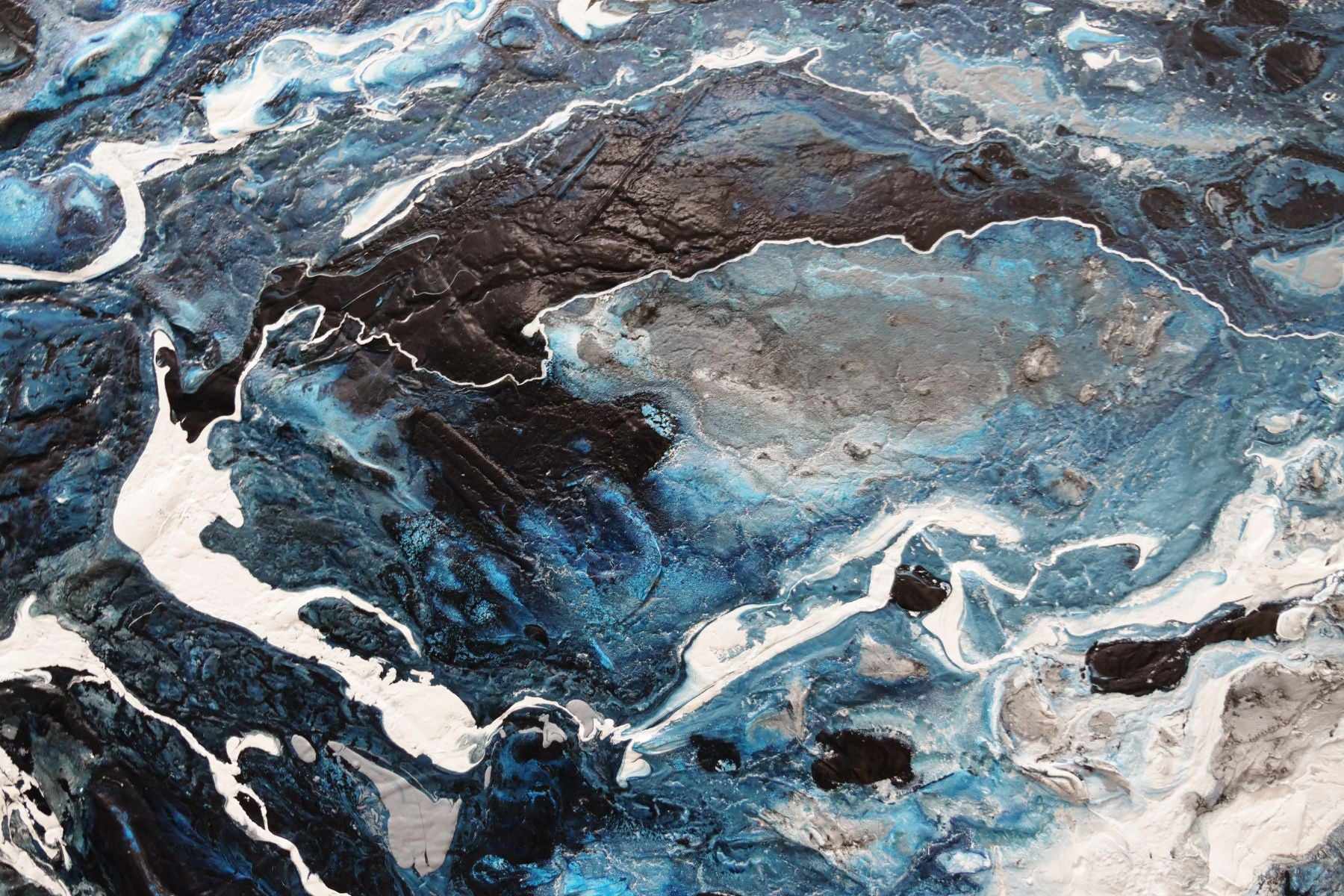 Slate and Ocean 160cm x 100cm Grey Blue Textured Abstract Painting (SOLD)