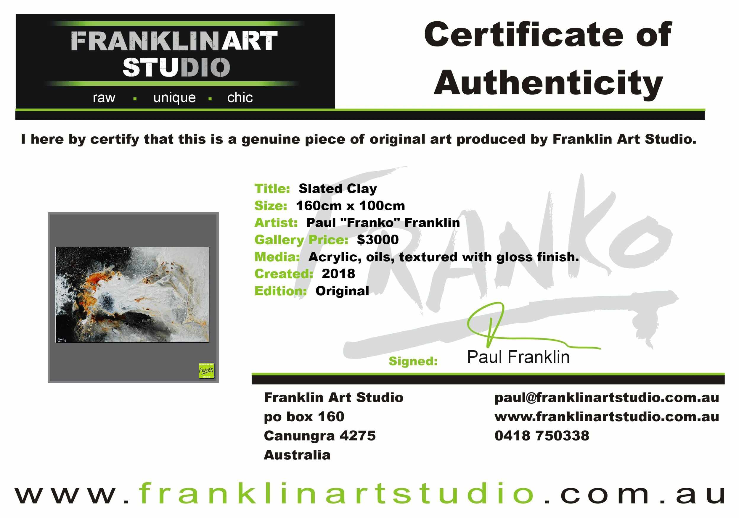 Slated Clay 160cm x 100cm White Black Brown Textured Abstract Painting (SOLD)-Abstract-[Franko_Artist]-[The_Block]-[Dream_Homes]-[ideas]-[Grand_Designs]-[Art_Lover]-Franklin Art Studio