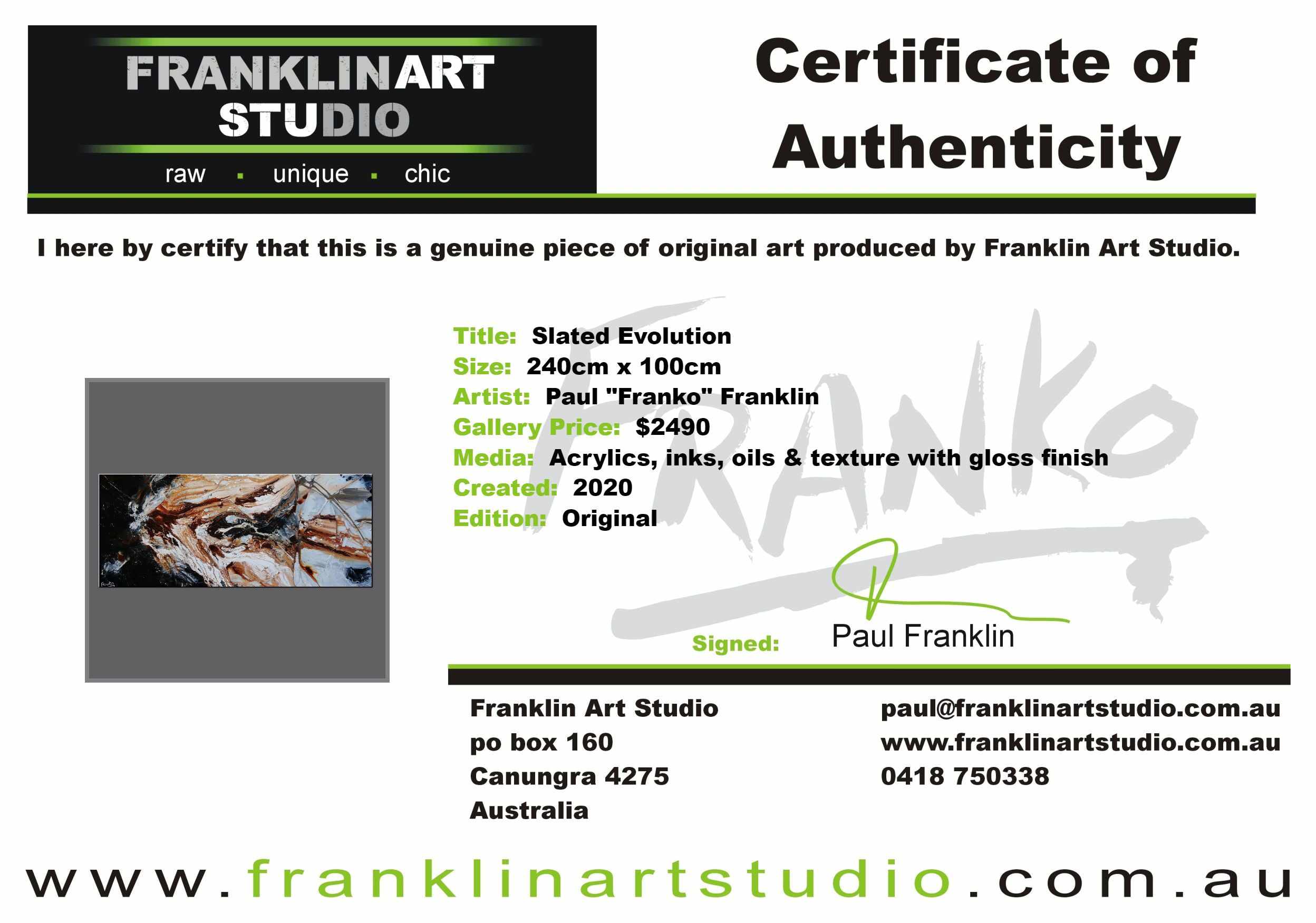 Slated Evolution 240cm x 100cm Rust Textured Abstract Painting (SOLD)-Abstract-[Franko_Artist]-[The_Block]-[Dream_Homes]-[ideas]-[Grand_Designs]-[Art_Lover]-Franklin Art Studio