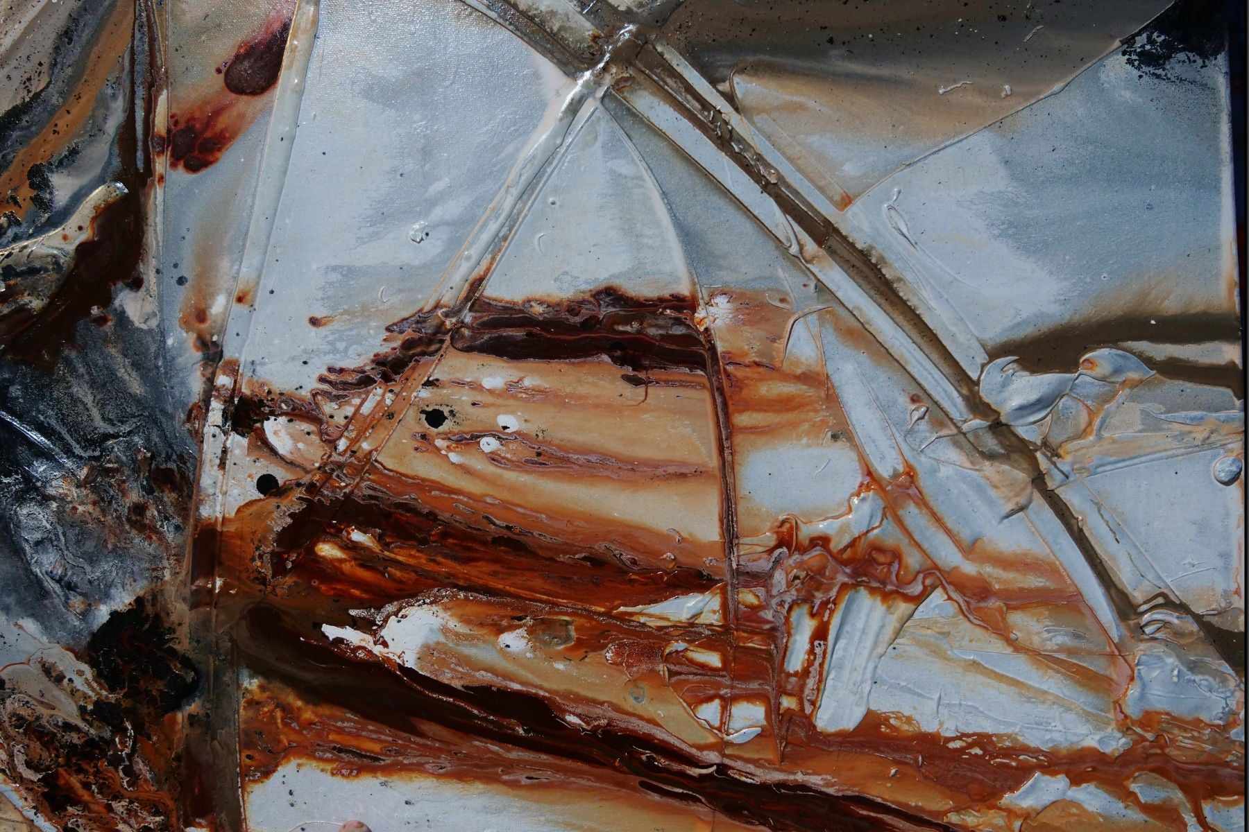 Slated Evolution 240cm x 100cm Rust Textured Abstract Painting (SOLD)-Abstract-[Franko]-[Artist]-[Australia]-[Painting]-Franklin Art Studio