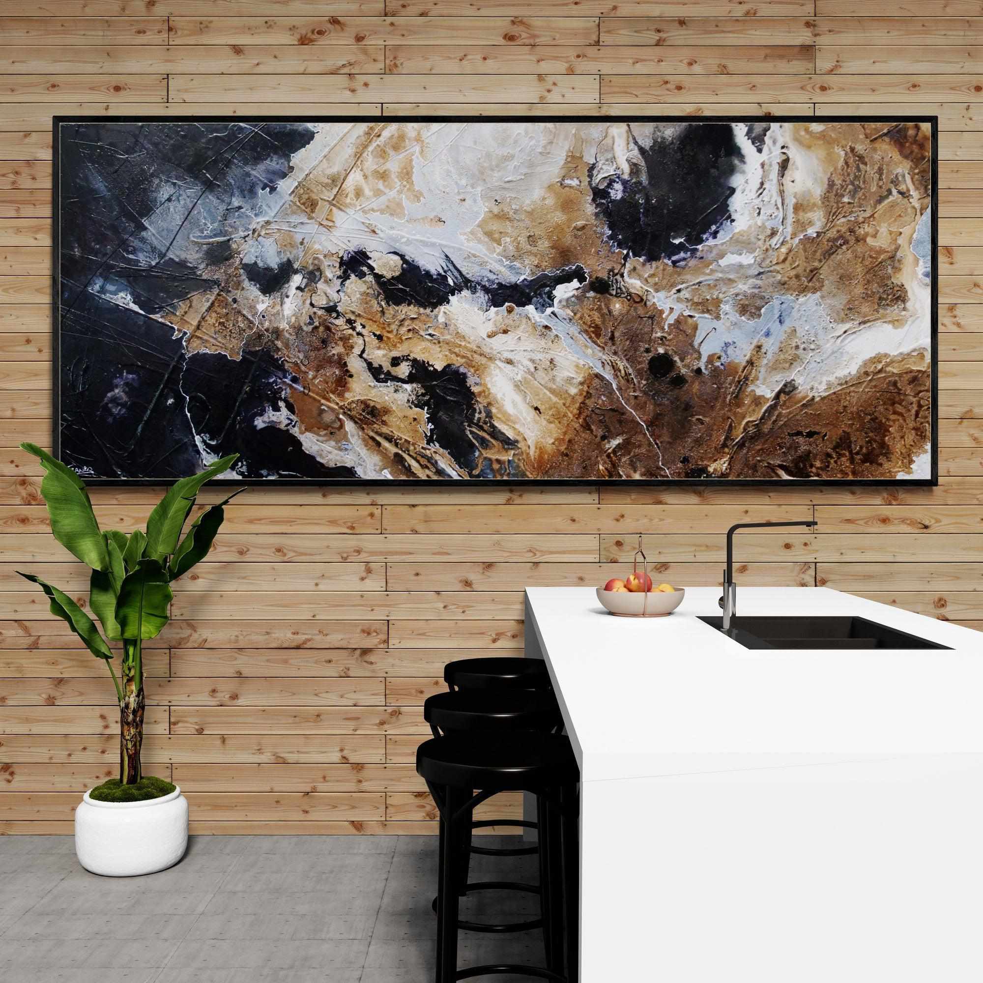 Slated Kiss 240cm x 100cm Black Rust Textured Abstract Painting (SOLD)-Abstract-[Franko_Artist]-[Australian_artist]-[Gold_Coast]-[Brisbane]-[modern]-[contemporary]-[original]-[Large_artwork]-[The_Block]-[Dream_Homes]-[ideas]-[Grand_Designs]-[Art_Lover]-Franklin Art Studio