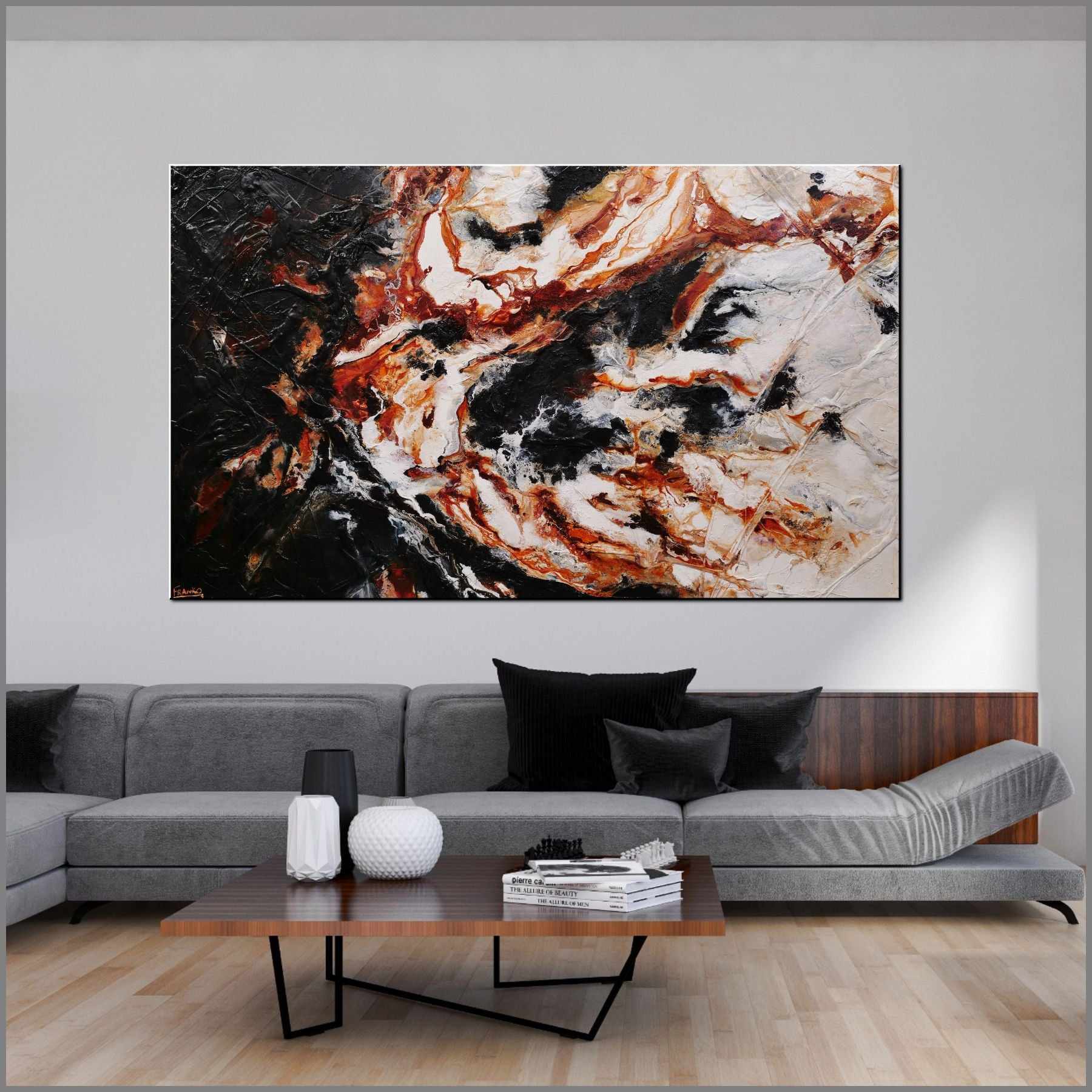 Slated Licorice and Ice 250cm x 150cm Black Oxide Textured Abstract Painting (SOLD)-Abstract-[Franko_Artist]-[Australian_artist]-[Gold_Coast]-[Brisbane]-[modern]-[contemporary]-[original]-[Large_artwork]-[The_Block]-[Dream_Homes]-[ideas]-[Grand_Designs]-[Art_Lover]-Franklin Art Studio