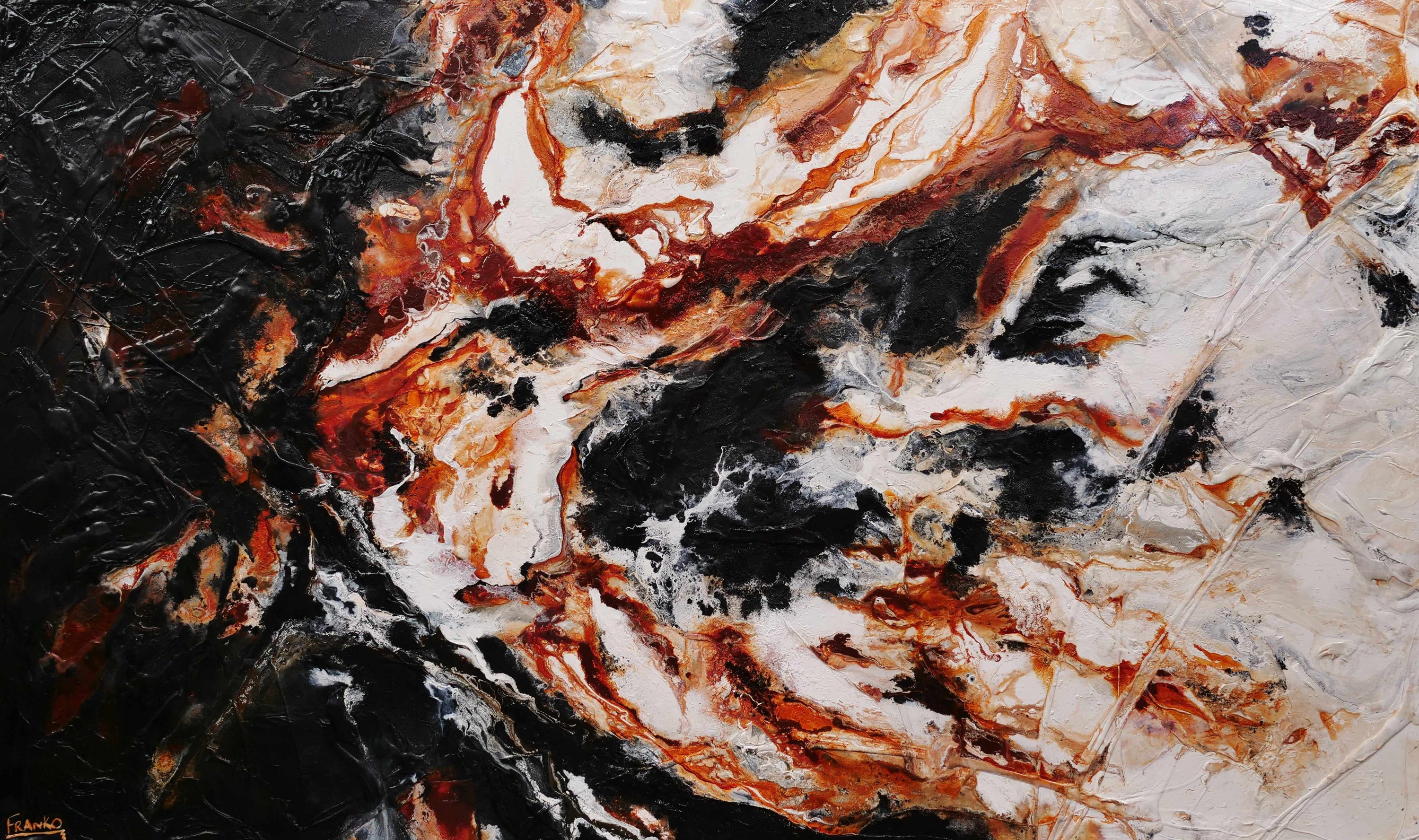 Slated Licorice and Ice 250cm x 150cm Black Oxide Textured Abstract Painting (SOLD)-Abstract-[Franko_Artist]-[Australian_artist]-[Gold_Coast]-[Brisbane]-[modern]-[contemporary]-[original]-[Large_artwork]-Franklin Art Studio