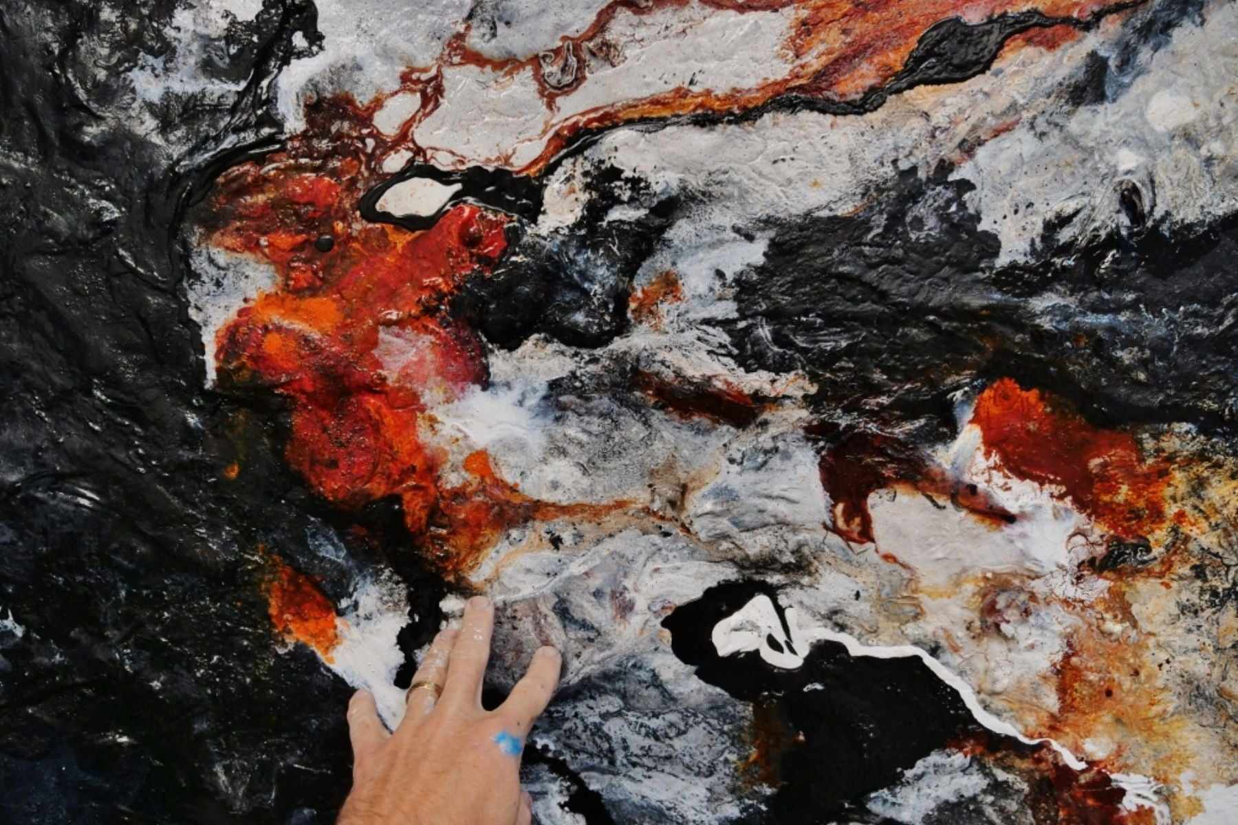 Slated Noir 240cm x 100cm Rust Black Grey Textured Abstract Painting (SOLD)-Abstract-[Franko_Artist]-[The_Block]-[Dream_Homes]-[ideas]-[Grand_Designs]-[Art_Lover]-Franklin Art Studio