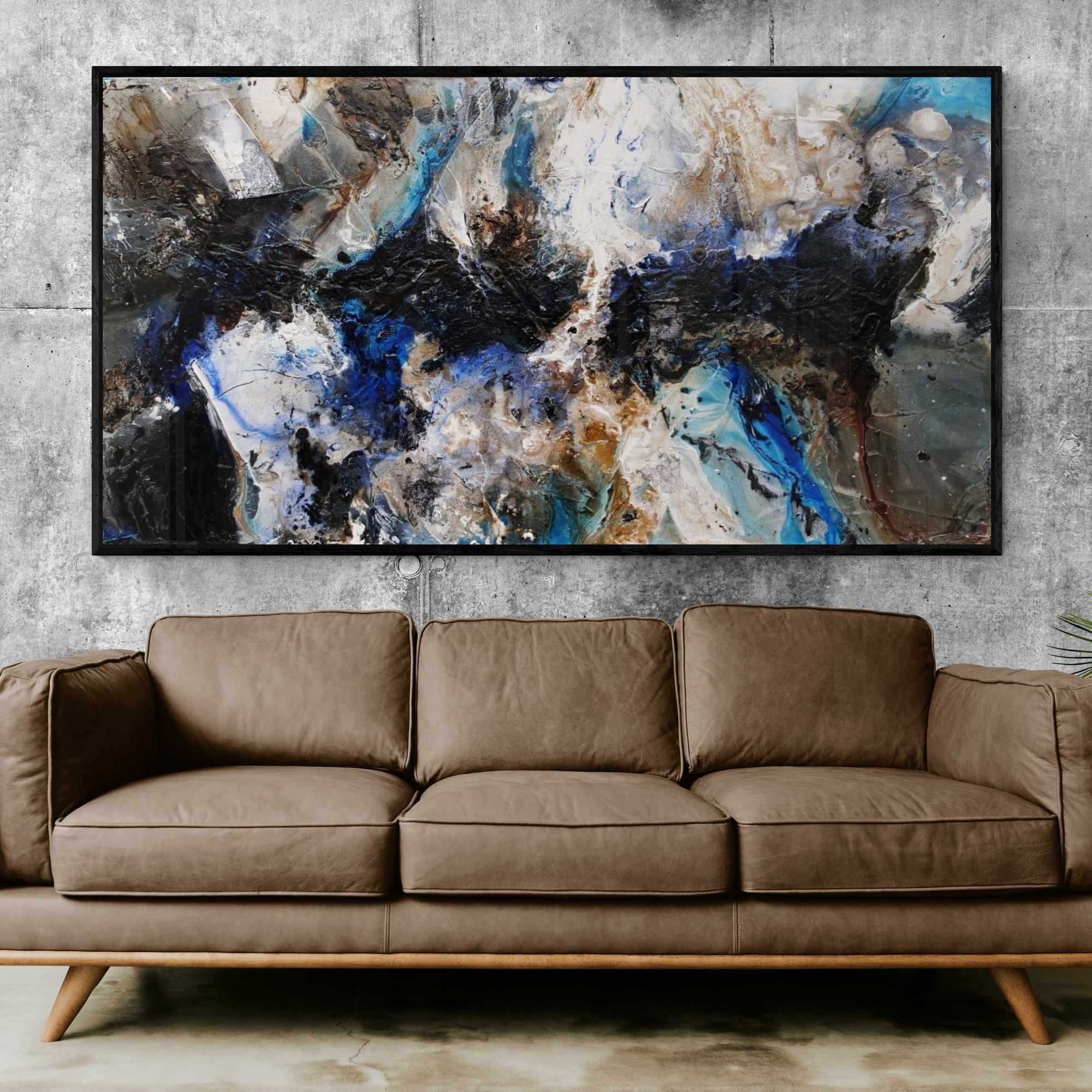 Slated Rapture 190cm x 100cm Blue Rust Black Textured Abstract Painting (SOLD)-Abstract-[Franko_Artist]-[Australian_artist]-[Gold_Coast]-[Brisbane]-[modern]-[contemporary]-[original]-[Large_artwork]-[The_Block]-[Dream_Homes]-[ideas]-[Grand_Designs]-[Art_Lover]-Franklin Art Studio