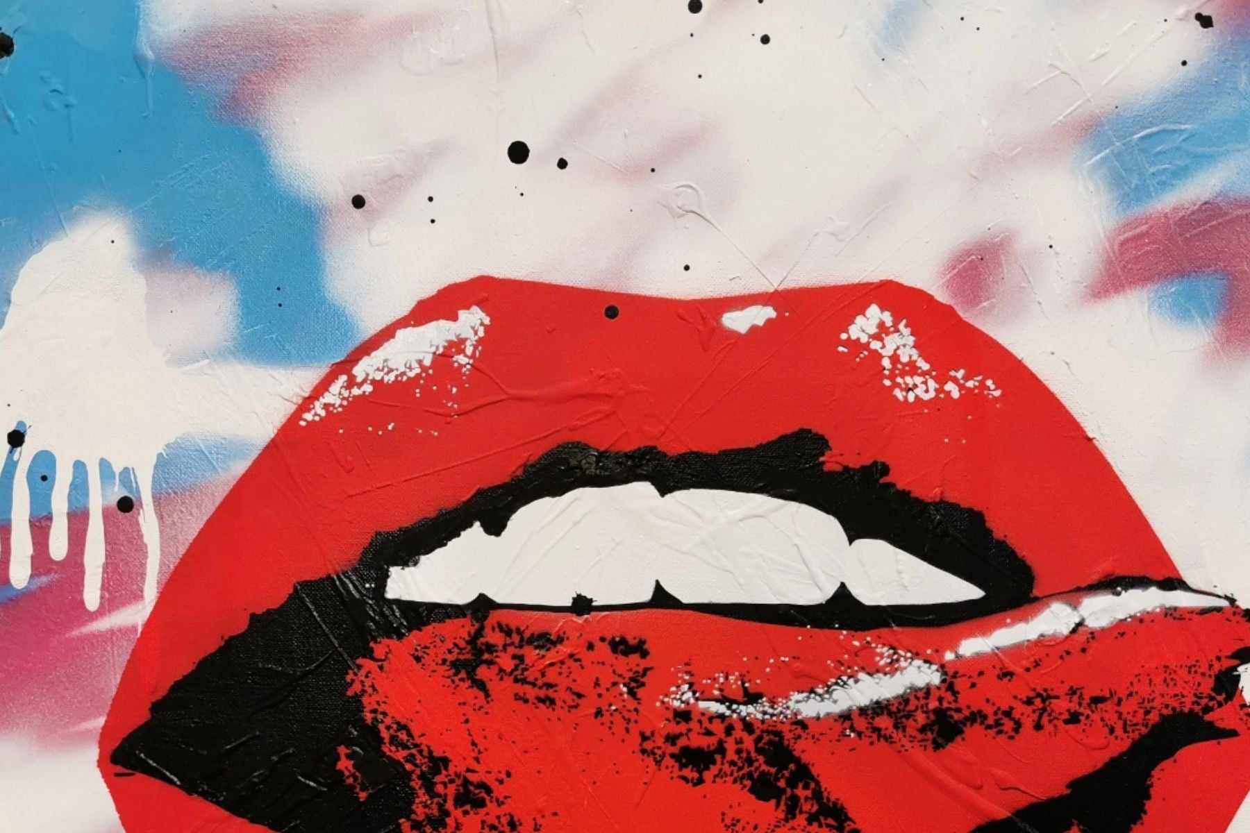 update alt-text with template Sloppy Kiss 60cm x 60cm Lips Pop Art Painting-urban pop-[Franko_Artist]-[The_Block]-[Dream_Homes]-[ideas]- [Grand_Designs]-Franklin Art Studio