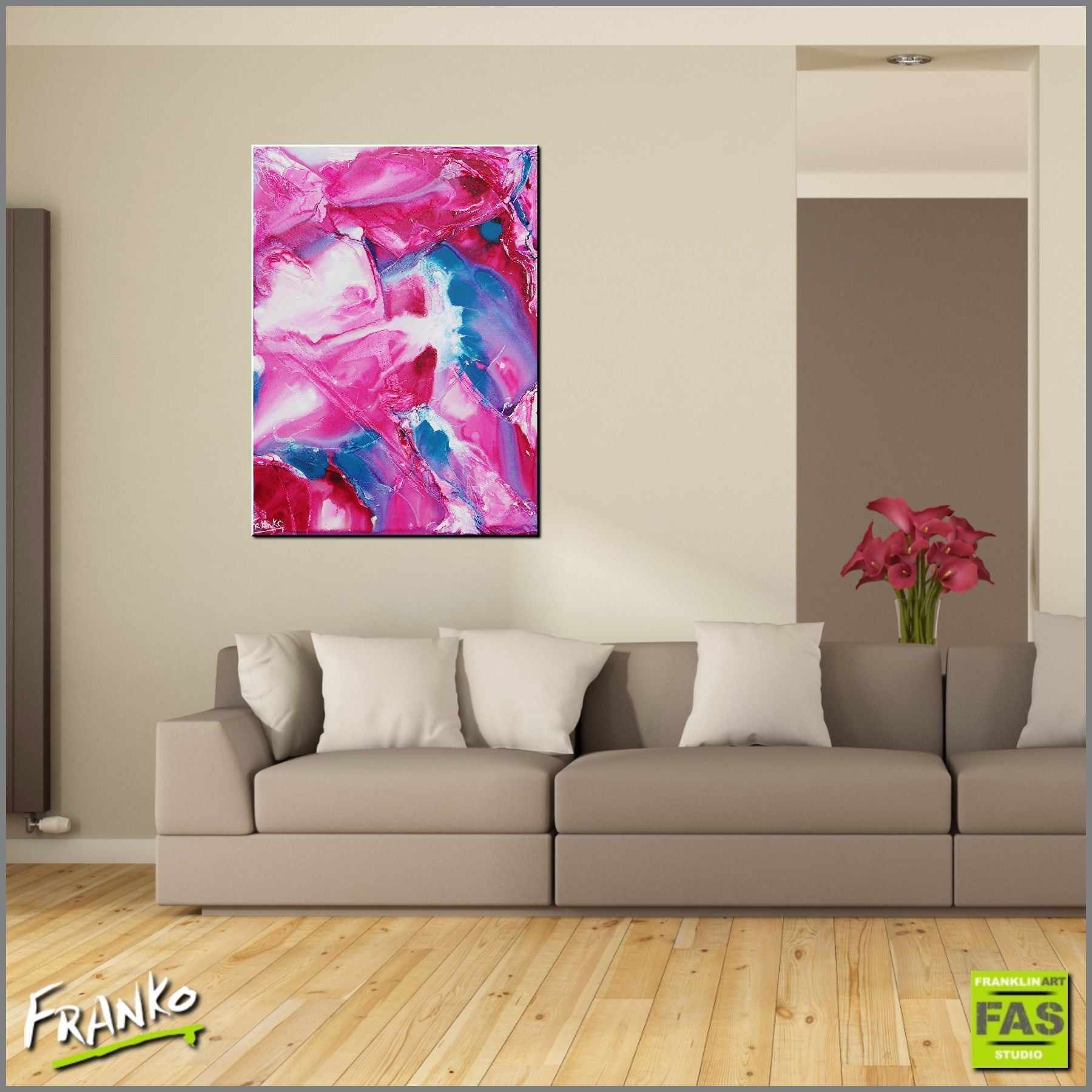 Smashing Pastels 75cm x 100cm Pink Abstract Painting-abstract-[Franko_Artist]-[Australian_artist]-[Gold_Coast]-[Brisbane]-[modern]-[contemporary]-[original]-[Large_artwork]-[The_Block]-[Dream_Homes]-[ideas]-[Grand_Designs]-[Art_Lover]-Franklin Art Studio