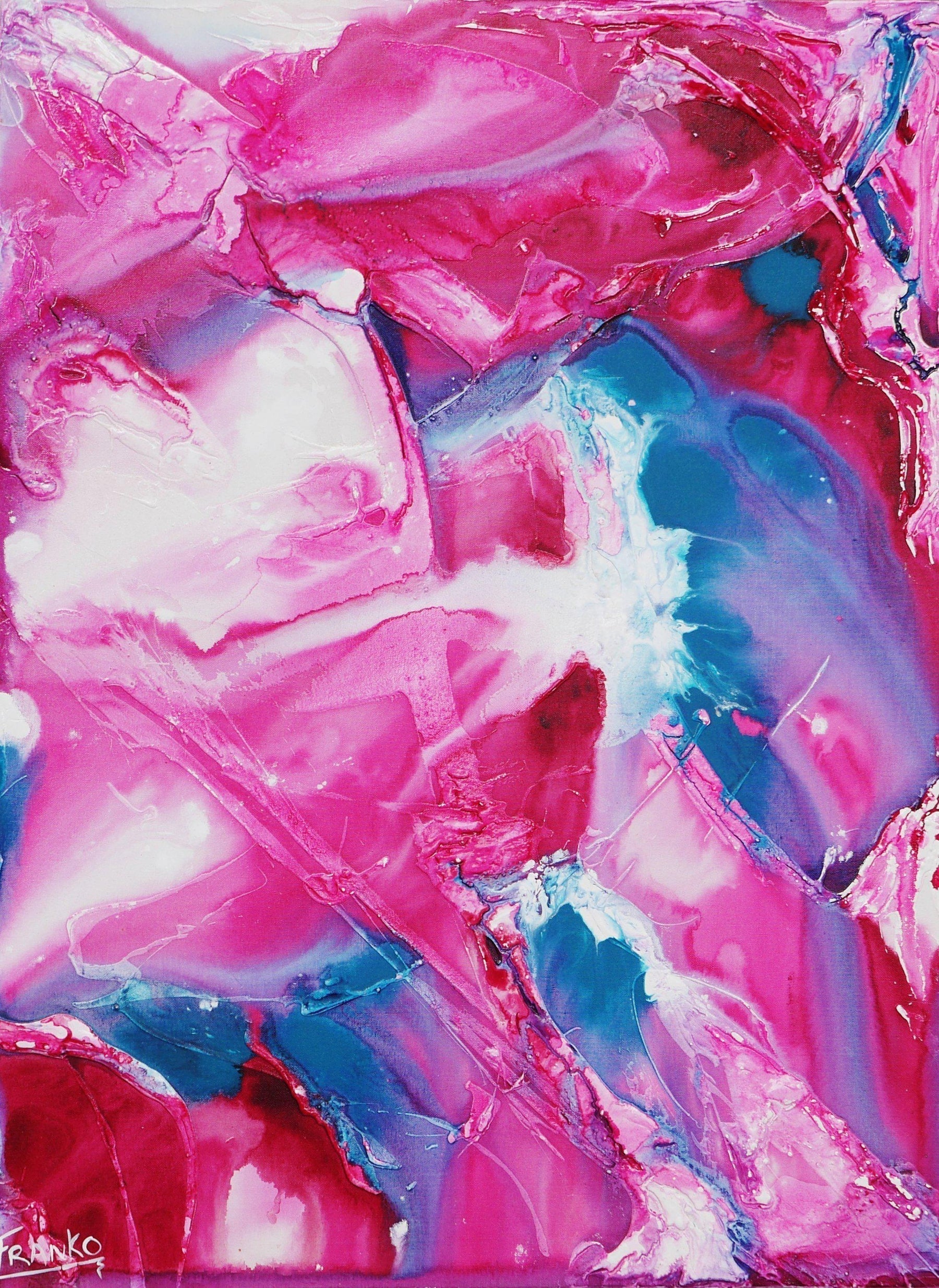 Smashing Pastels 75cm x 100cm Pink Abstract Painting-abstract-[Franko_Artist]-[Australian_artist]-[Gold_Coast]-[Brisbane]-[modern]-[contemporary]-[original]-[Large_artwork]-Franklin Art Studio