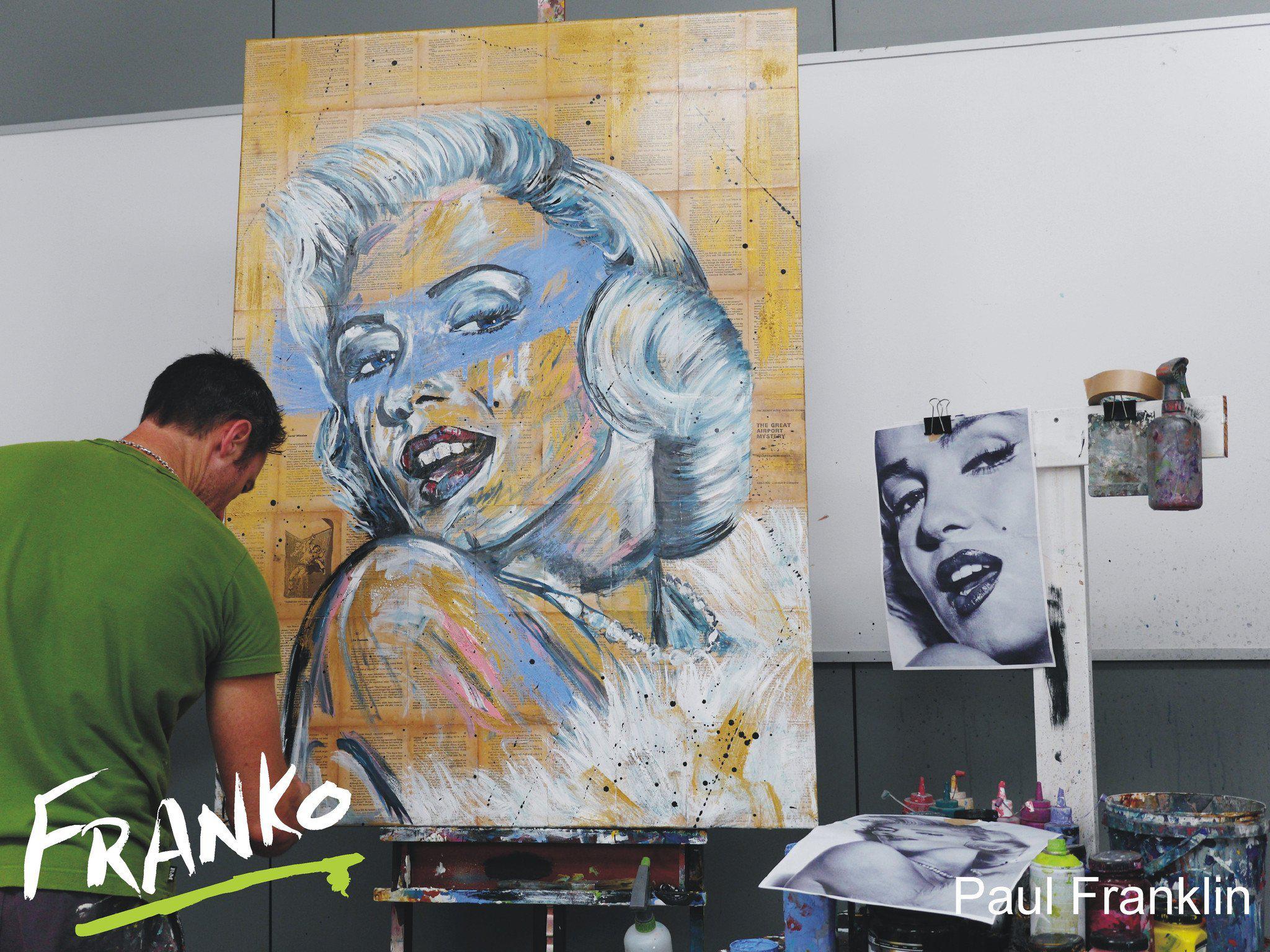 So Divine 140cm x 100cm Marilyn Monroe Vintage Book Pop art Painting (SOLD)-book club-[Franko_Artist]-[The_Block]-[Dream_Homes]-[ideas]- [Grand_Designs]-Franklin Art Studio