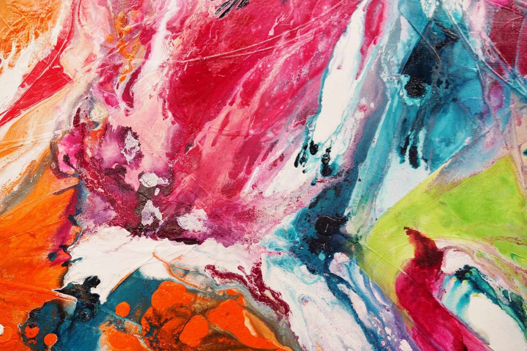Soda Pop 240cm x 100cm Colourful Textured Abstract Painting (SOLD)